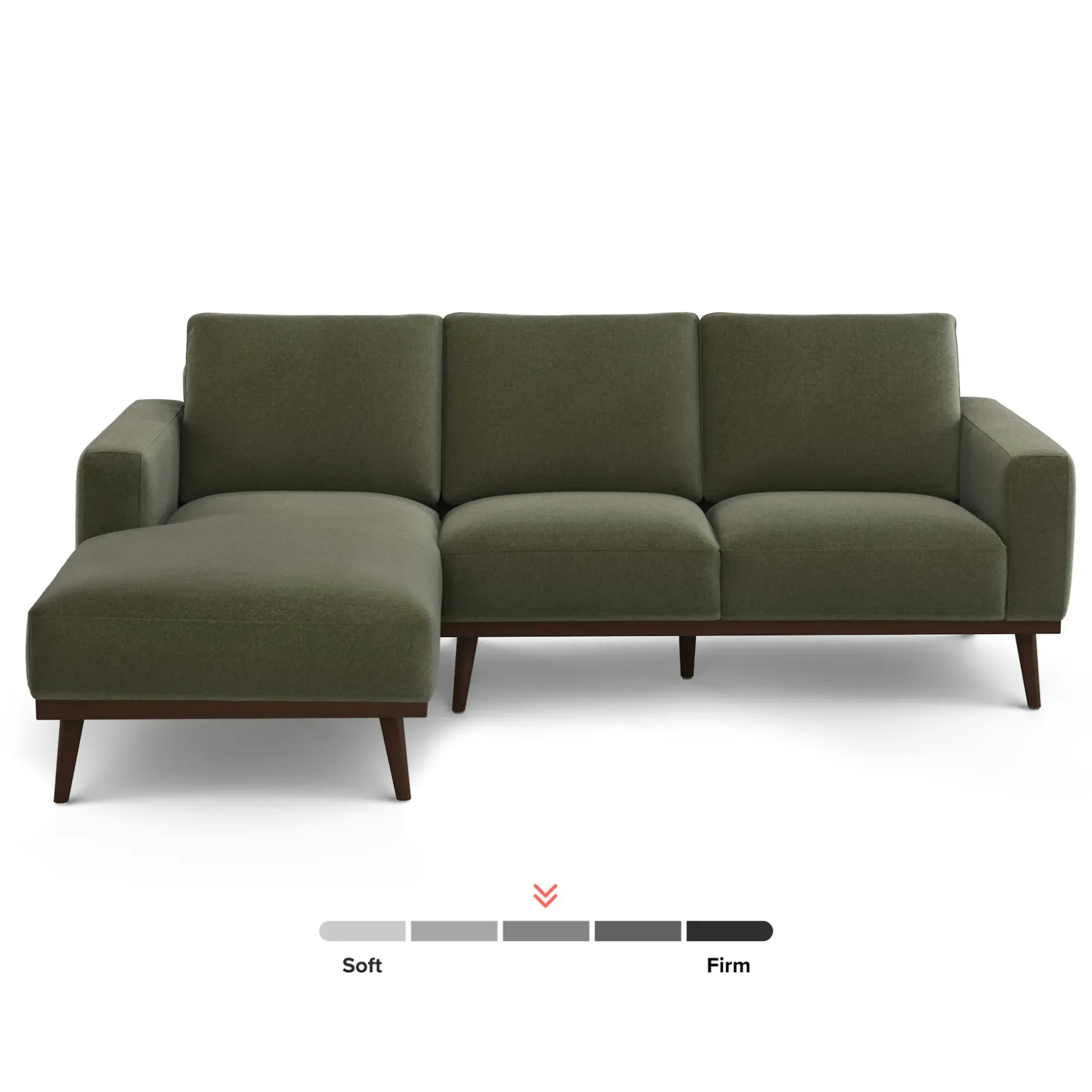 Rhett 93" Left Chaise Sectional - Felted Green