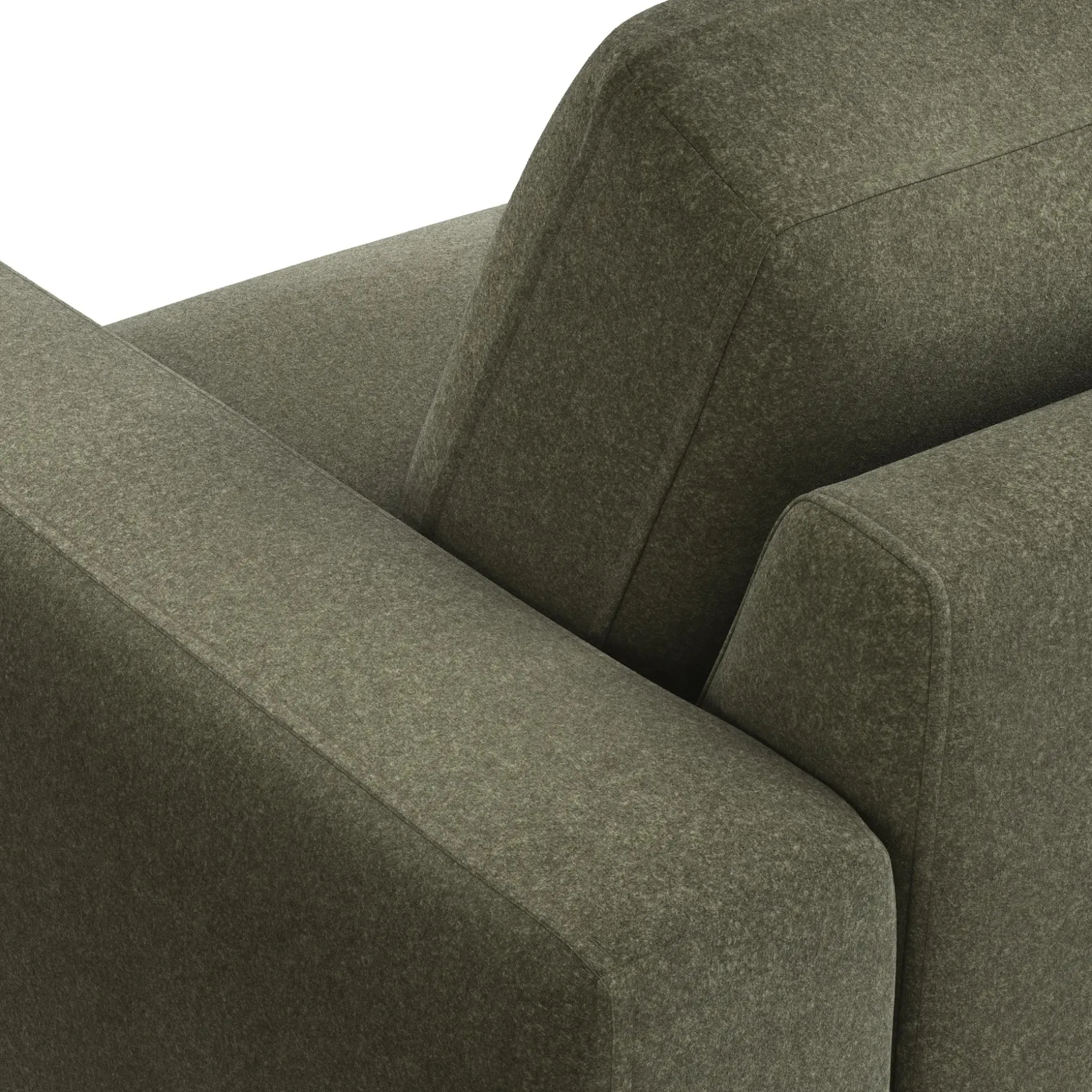 Rhett 93" Left Chaise Sectional - Felted Green