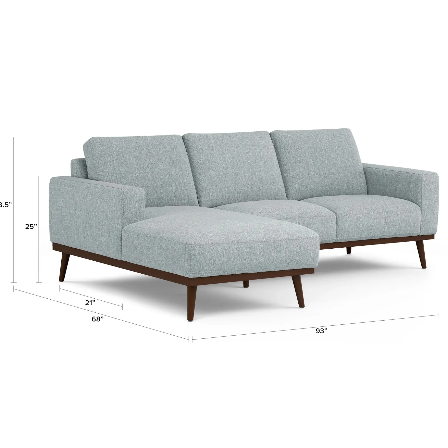 Rhett 93" Left Chaise Sectional - Harbor Gray