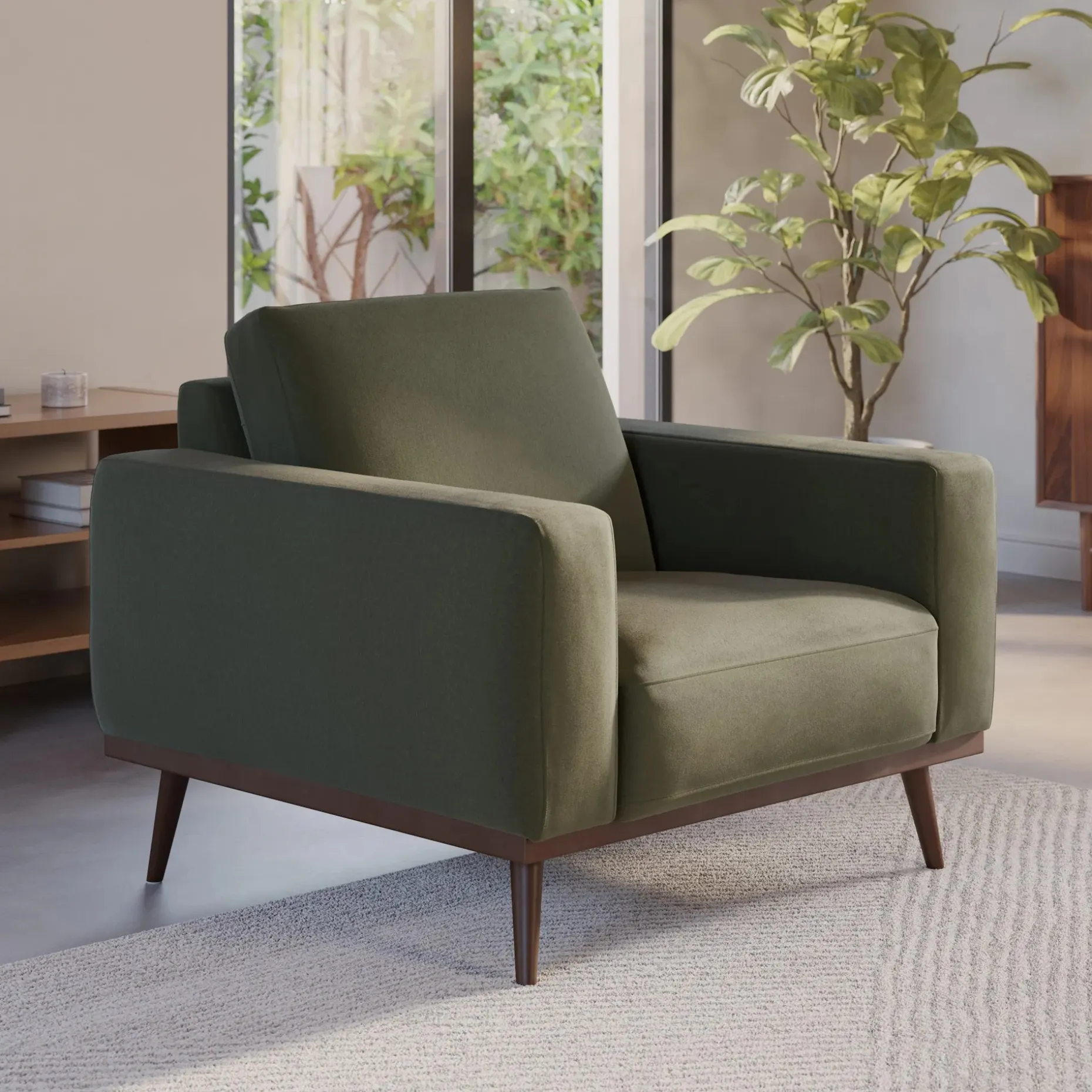Rhett 38.5" Lounge Chair - Felted Green