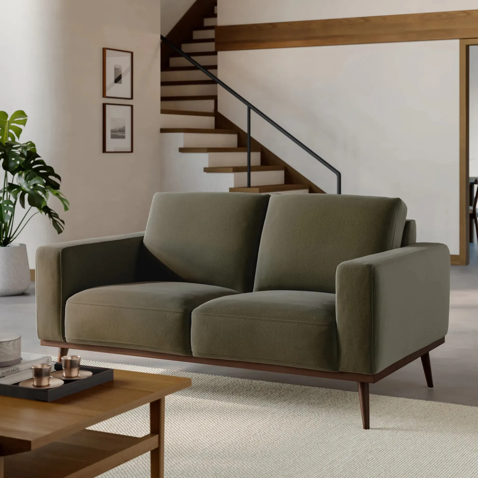 Rhett 63.5" Loveseat - Felted Green