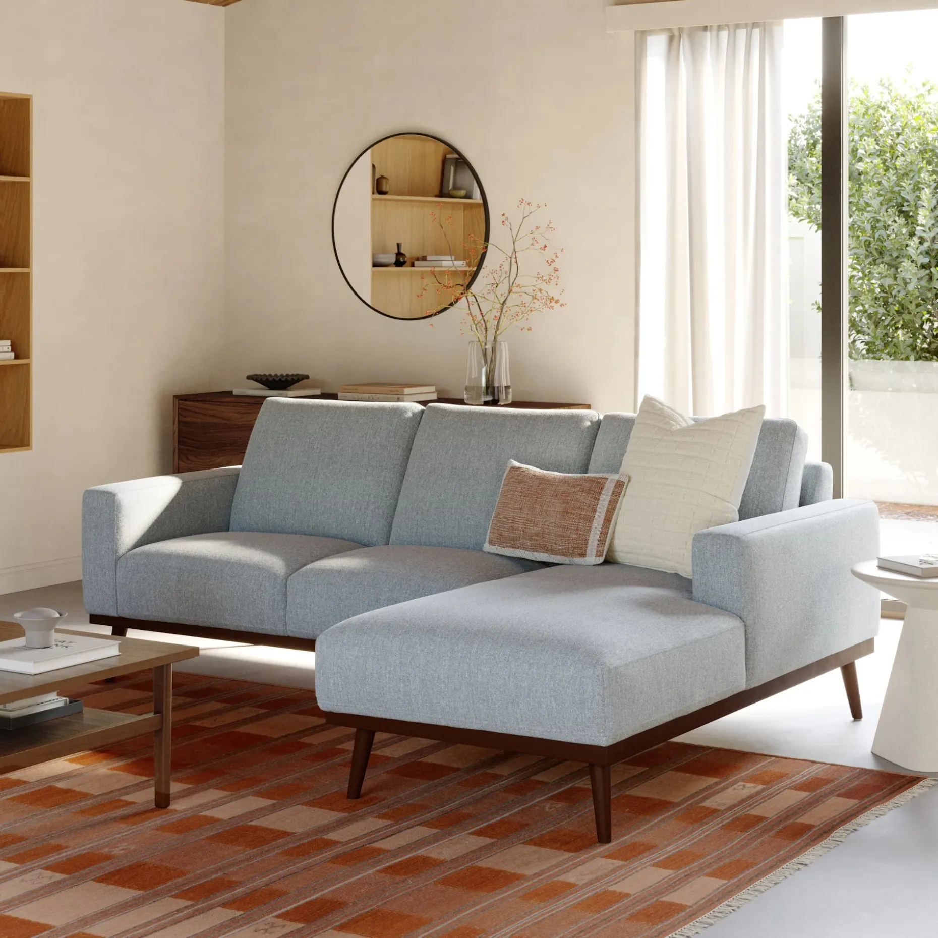 Rhett 93" Right Chaise Sectional - Harbor Gray