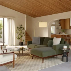 Rhett 93" Right Chaise Sectional - Felted Green