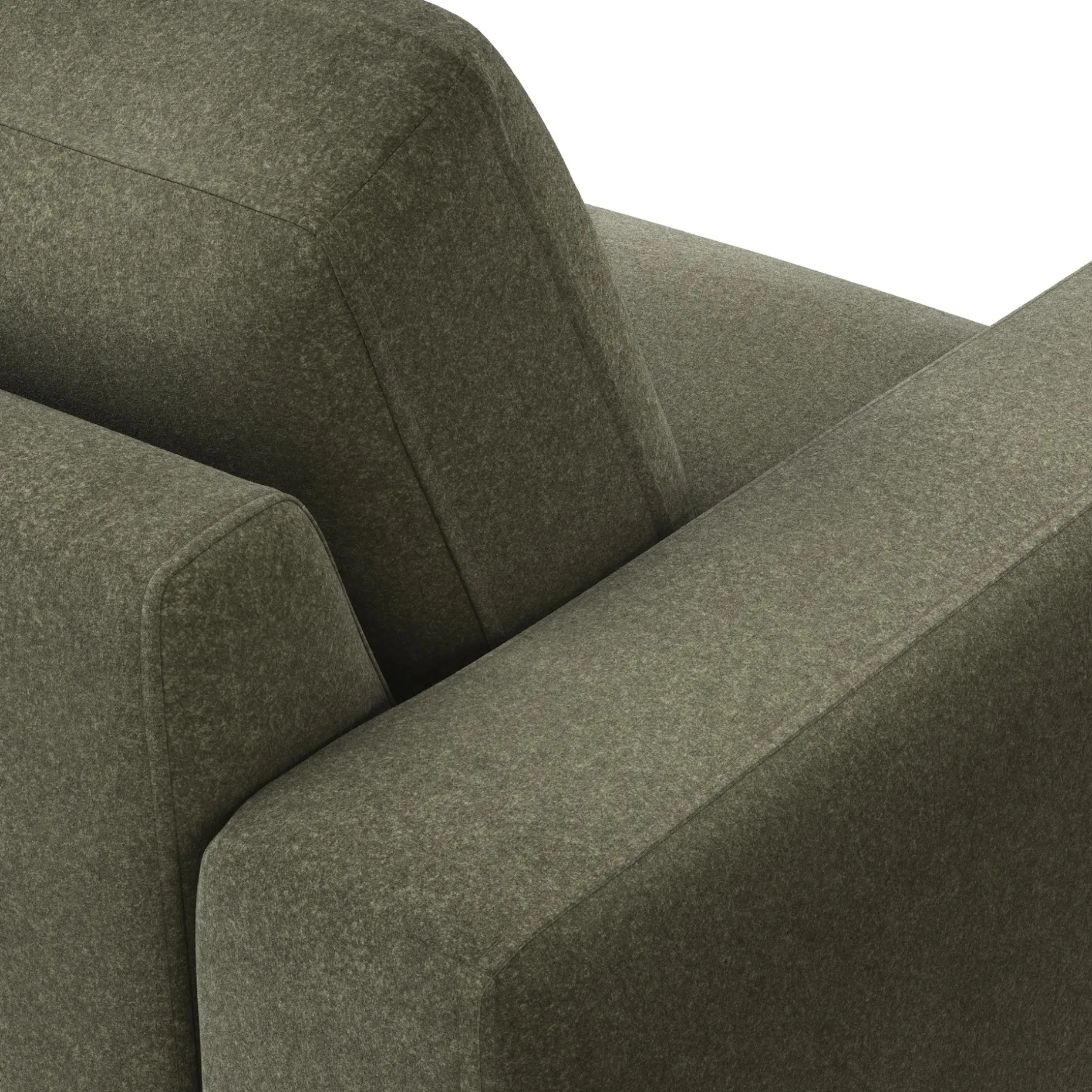 Rhett 93" Right Chaise Sectional - Felted Green