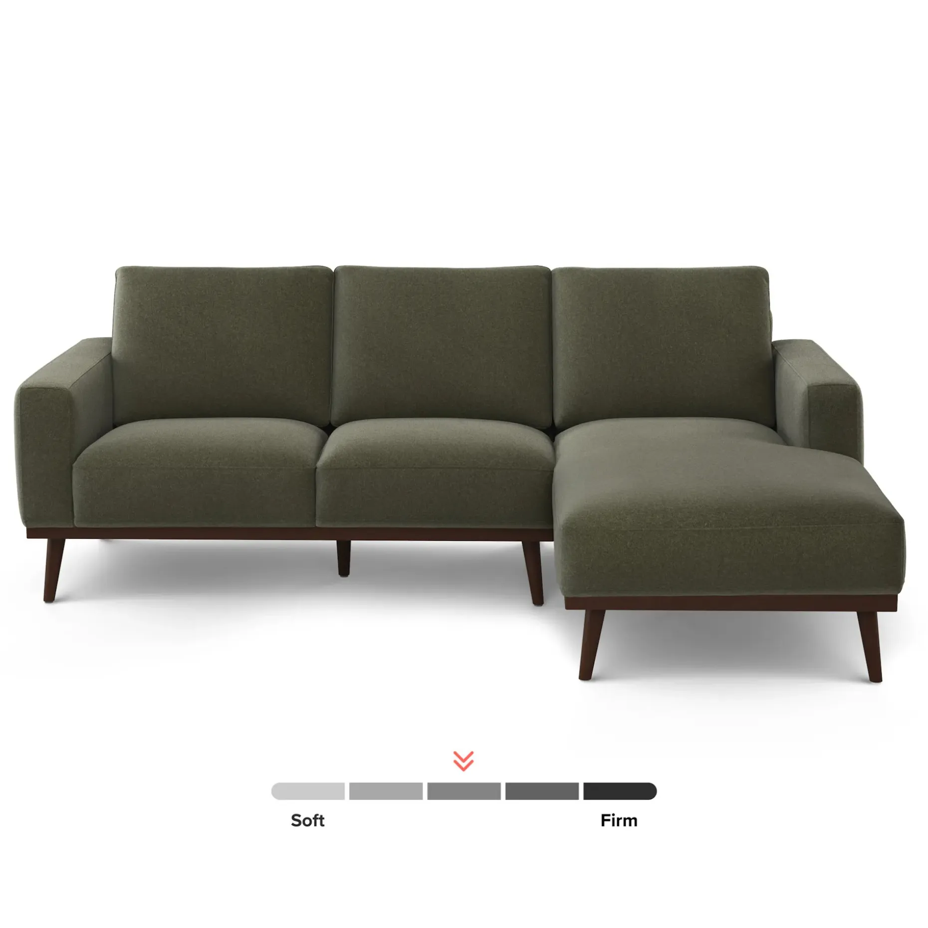 Rhett 93" Right Chaise Sectional - Felted Green