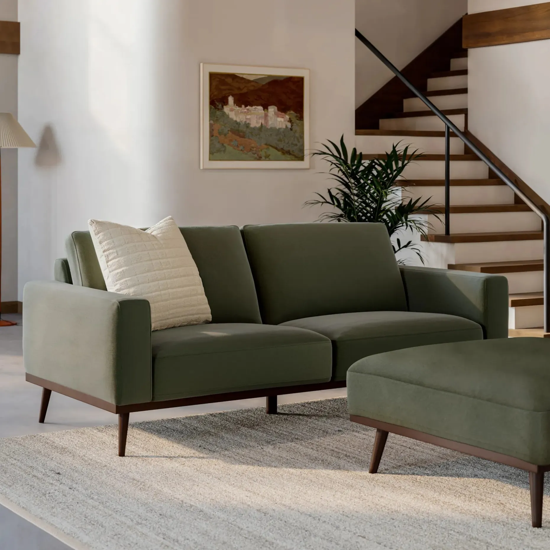 Rhett 84" Sofa - Felted Green
