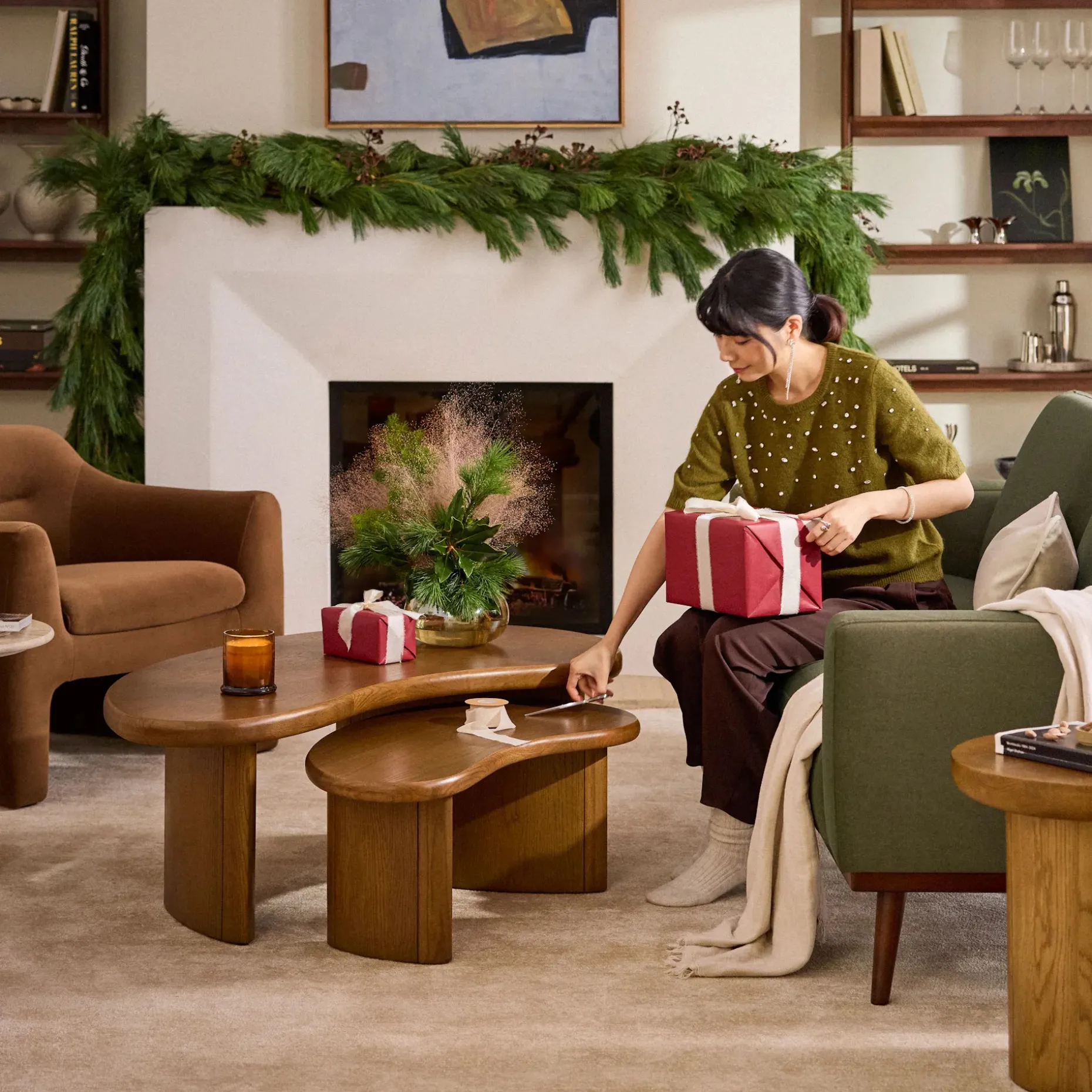 Rhett 84" Sofa - Felted Green