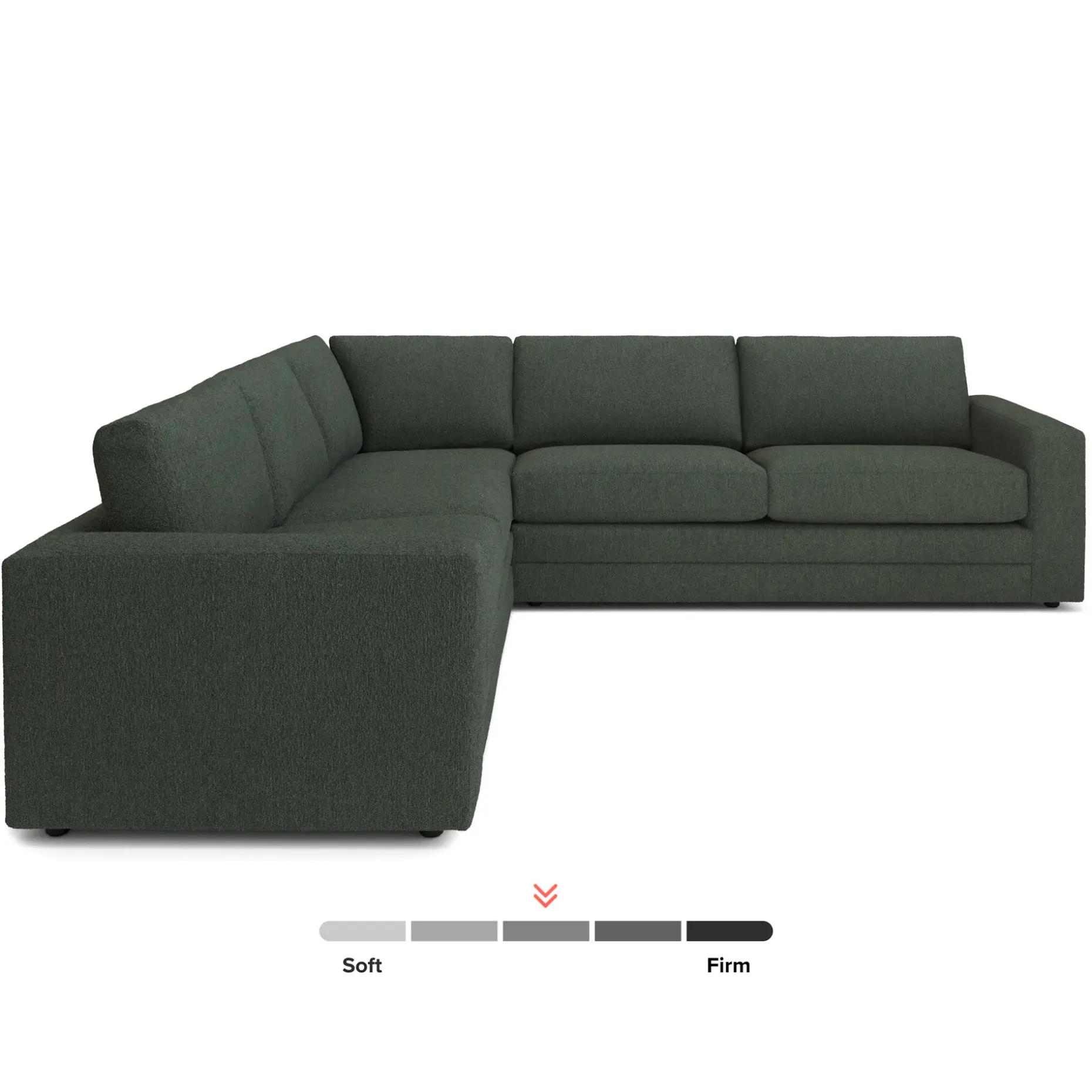 Riley 114" Corner Sectional - Green Wool Bouclé
