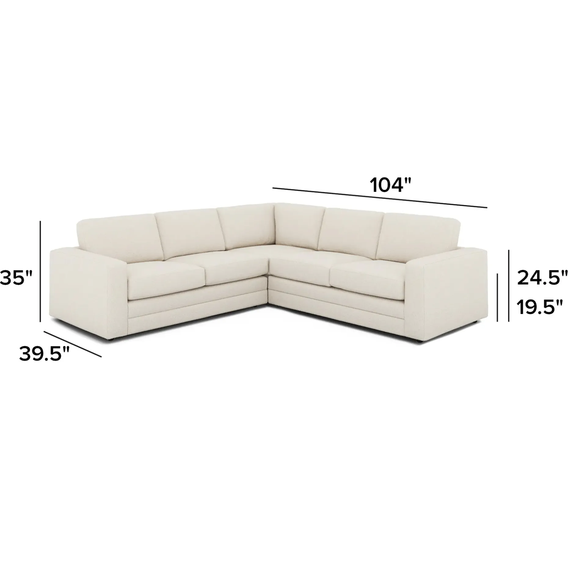 Riley 104" Corner Sectional - Ivory Wool Bouclé