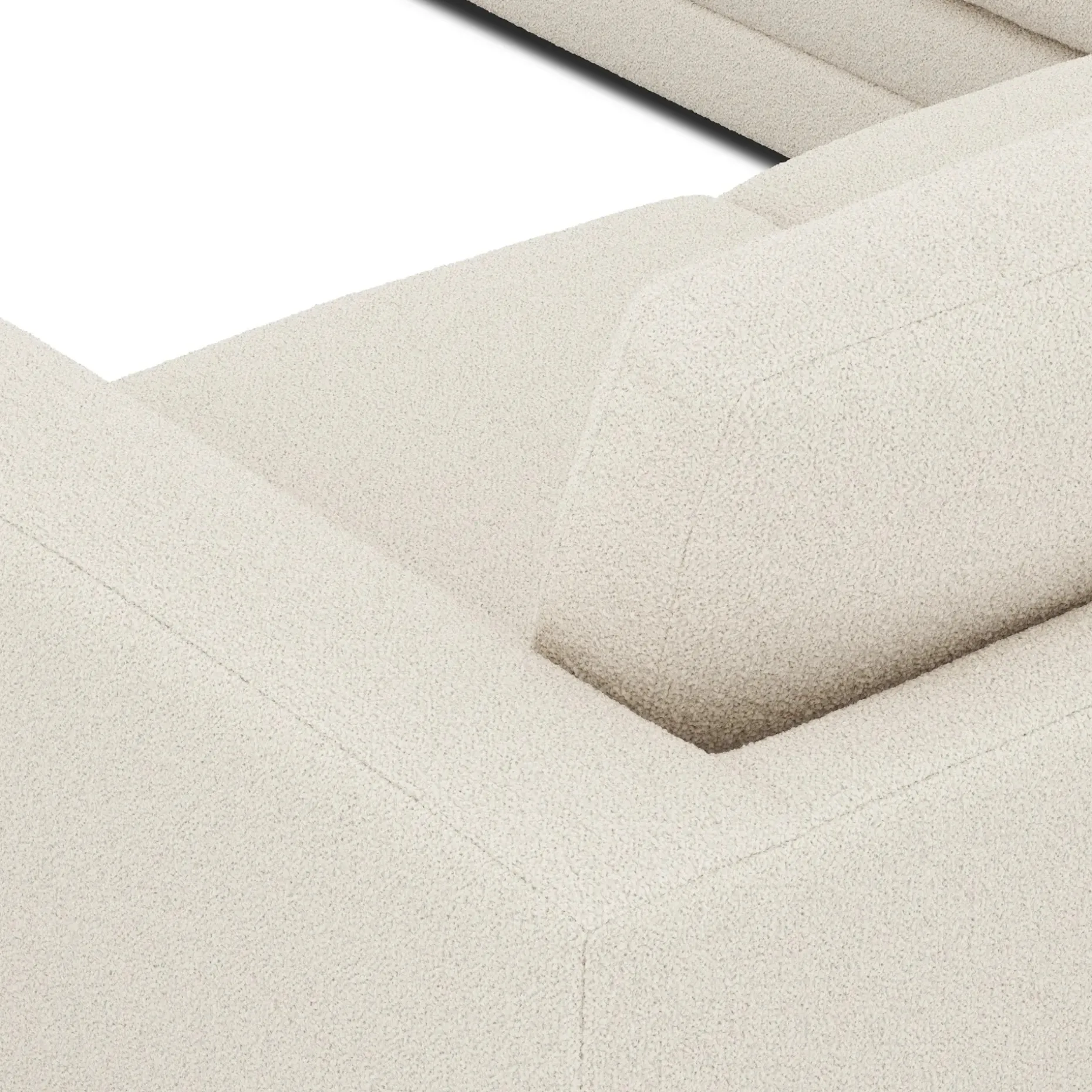 Riley 104" Corner Sectional - Ivory Wool Bouclé