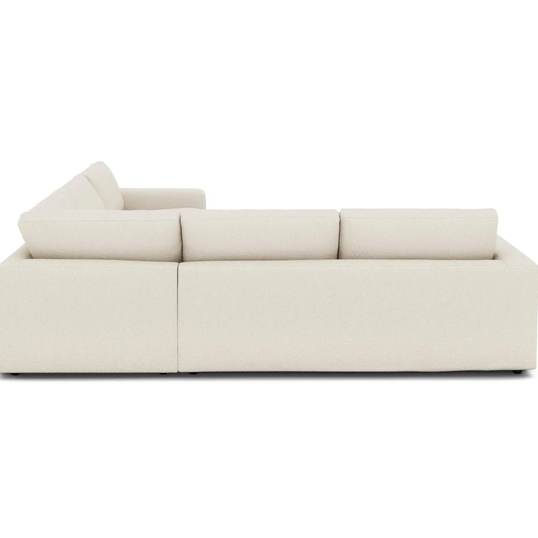 Riley 114" Corner Sectional - Ivory Wool Bouclé