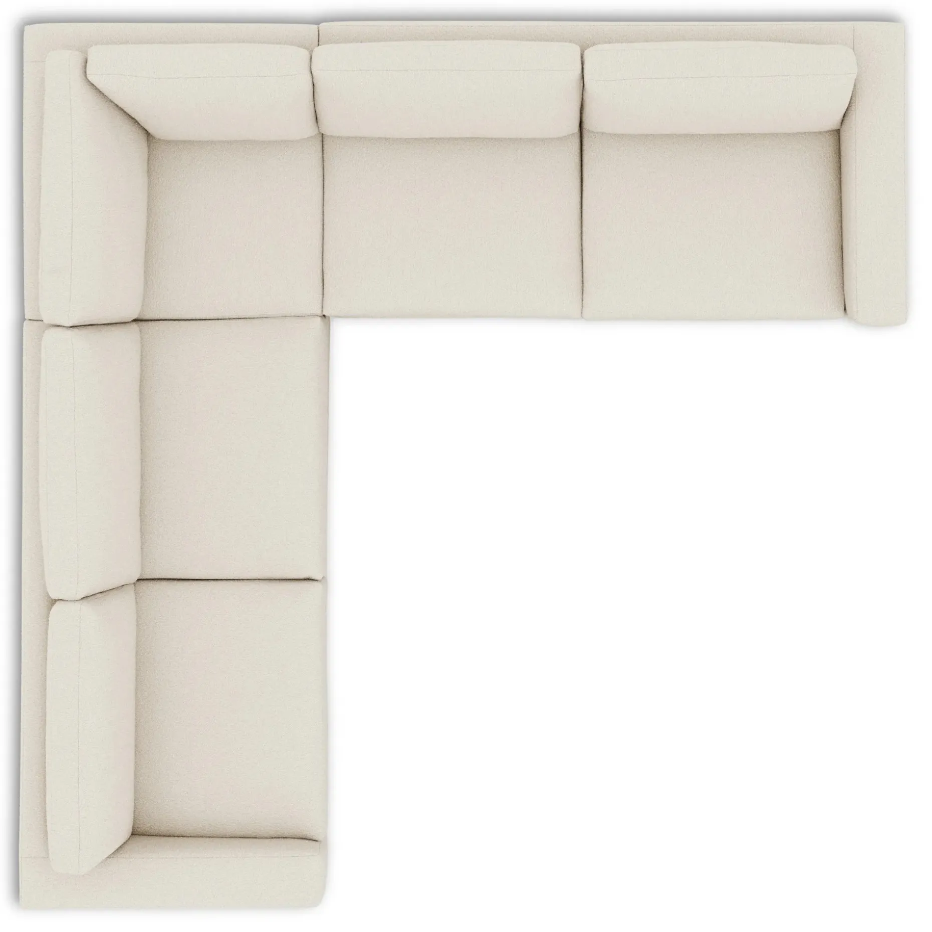 Riley 114" Corner Sectional - Ivory Wool Bouclé