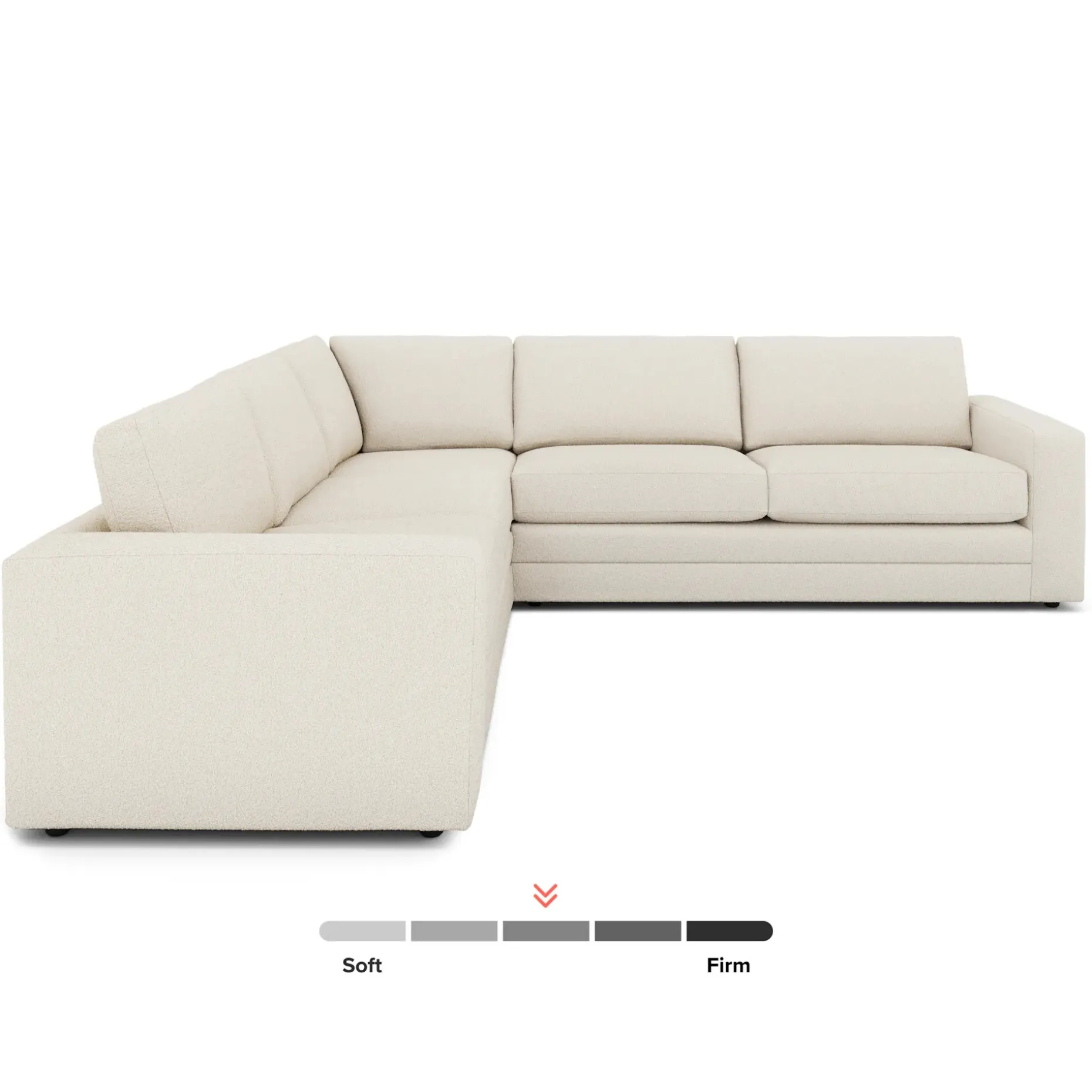 Riley 114" Corner Sectional - Ivory Wool Bouclé