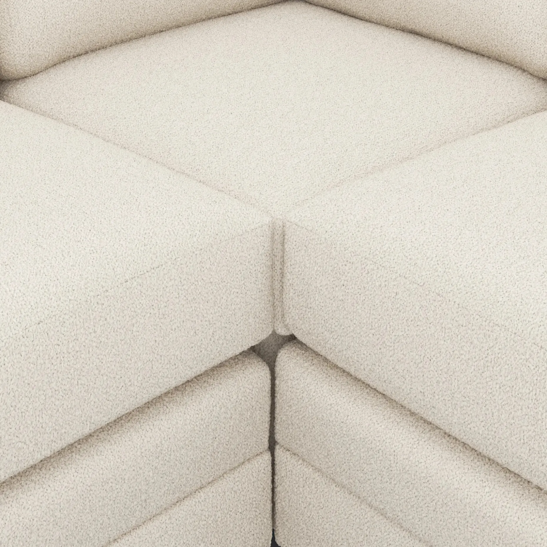 Riley 114" Corner Sectional - Ivory Wool Bouclé