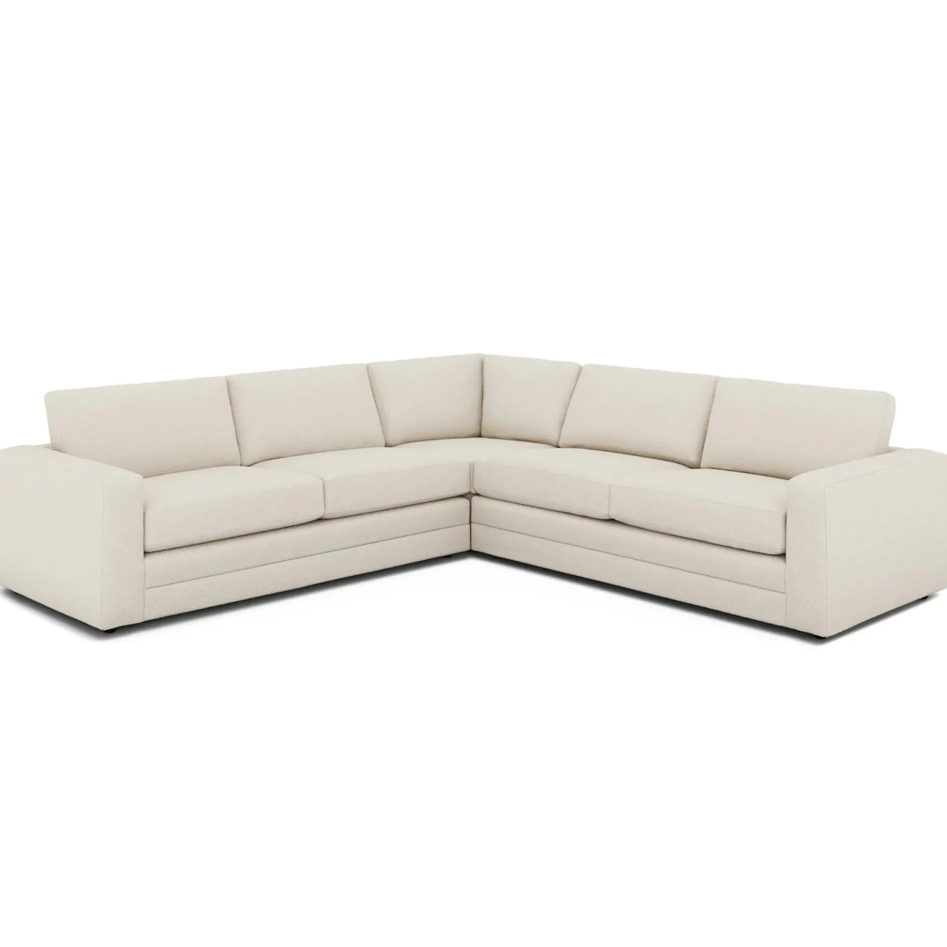 Riley 114" Corner Sectional - Ivory Wool Bouclé