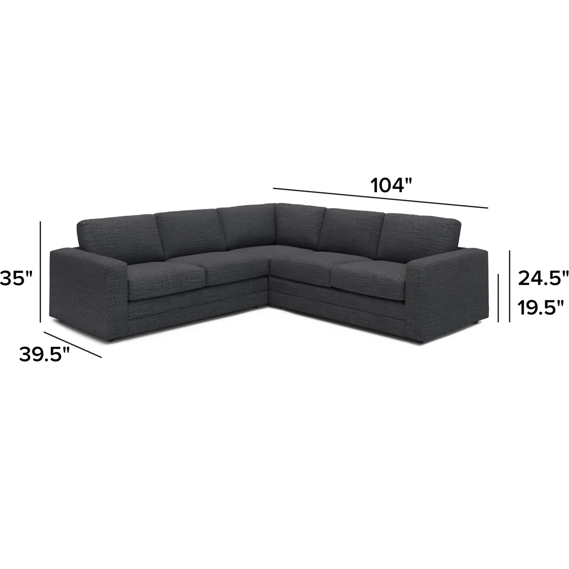 Riley 104" Corner Sectional - Napa Charcoal