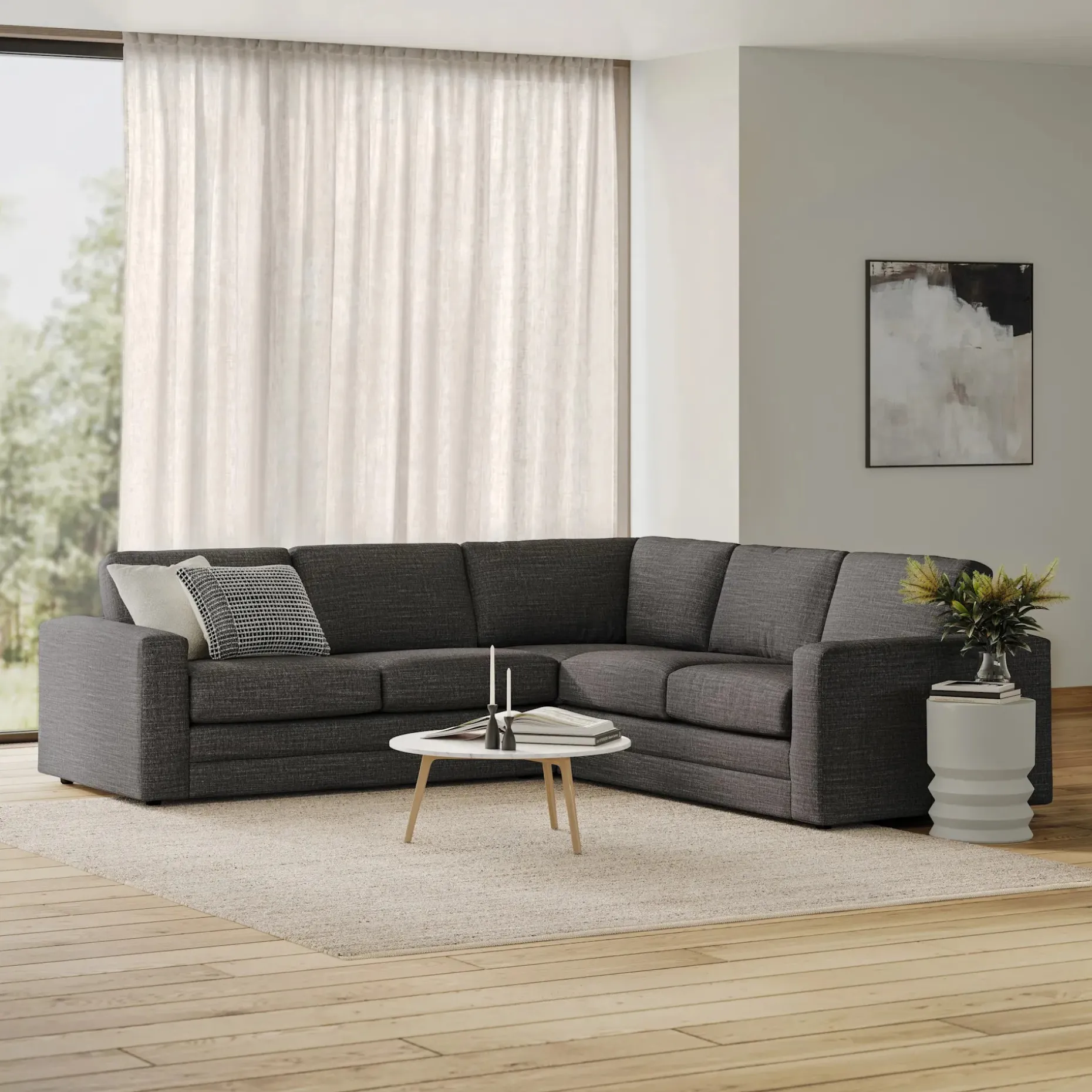 Riley 104" Corner Sectional - Napa Charcoal