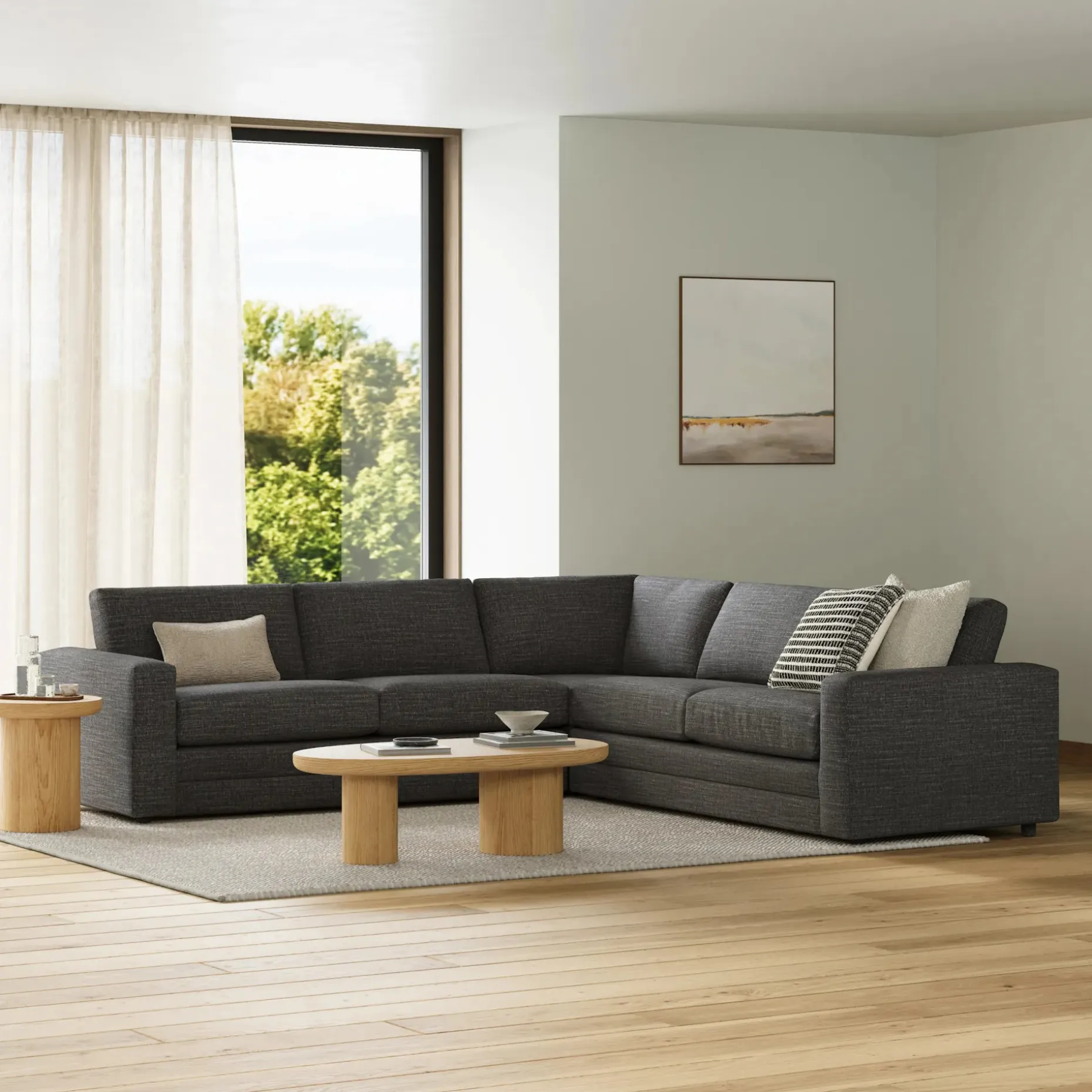 Riley 114" Corner Sectional - Napa Charcoal