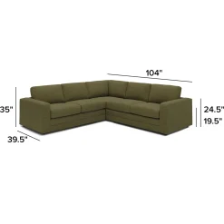 Riley 104" Corner Sectional - Napa Moss