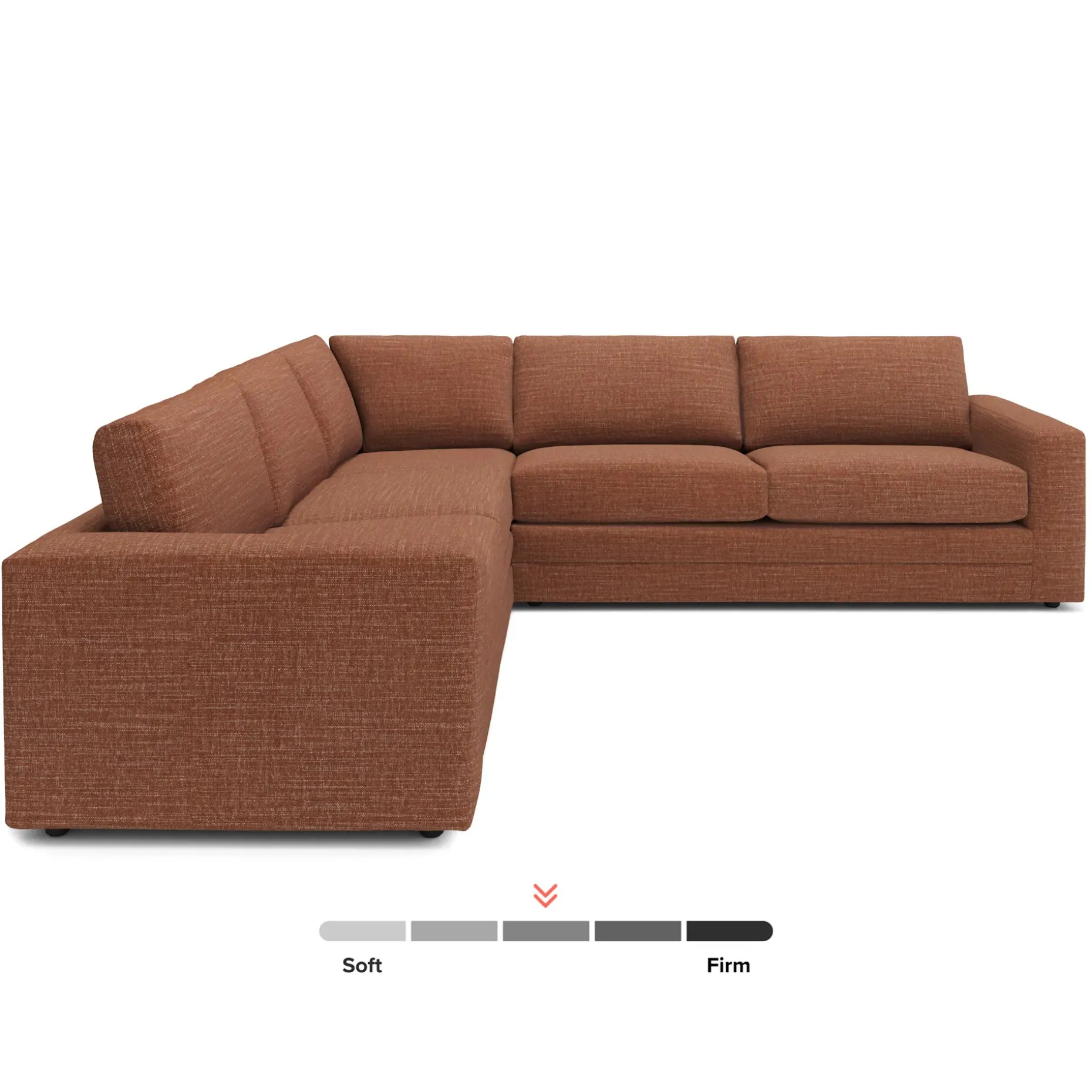 Riley 114" Corner Sectional - Napa Rust