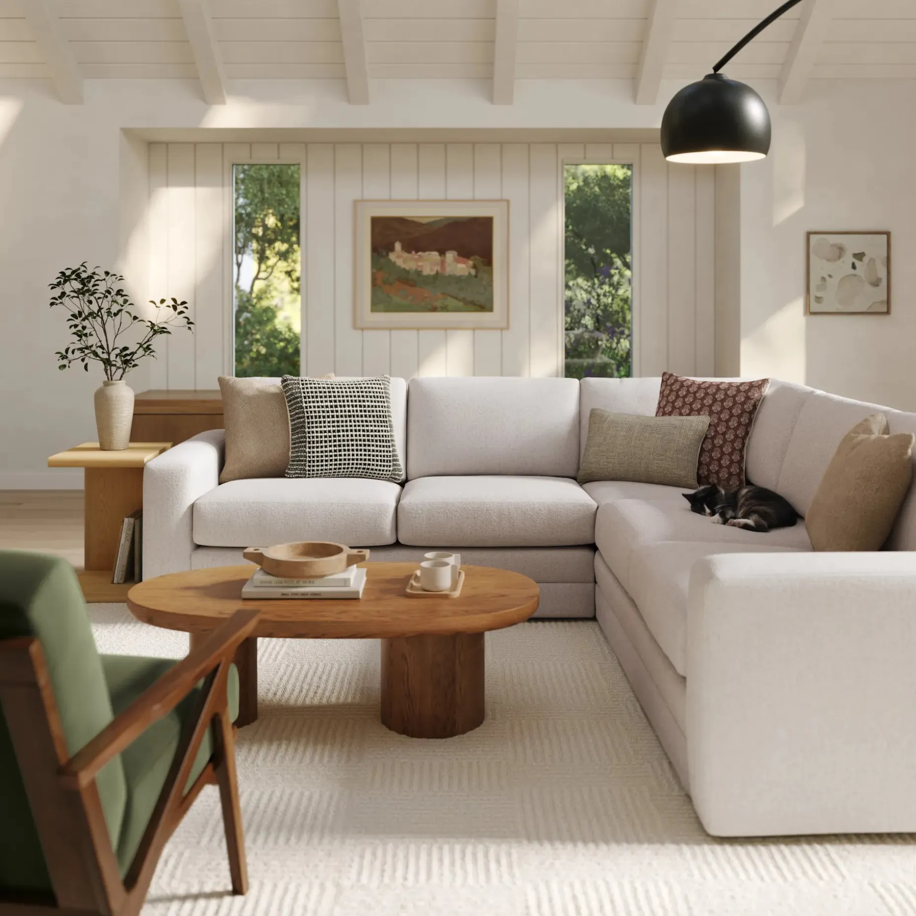 Riley 104" Corner Sectional - Napa White