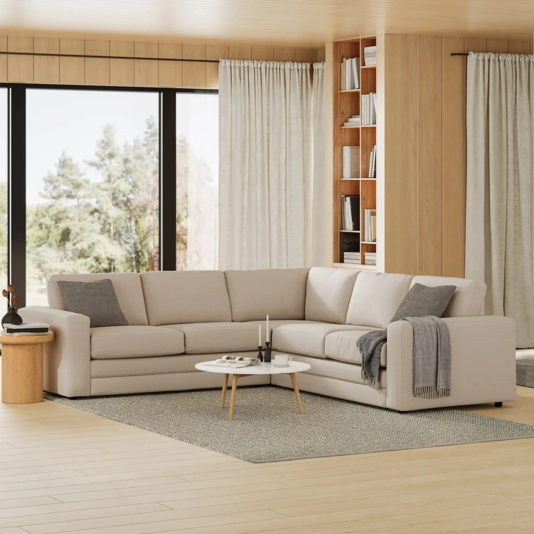 Riley 104" Corner Sectional - Napa White