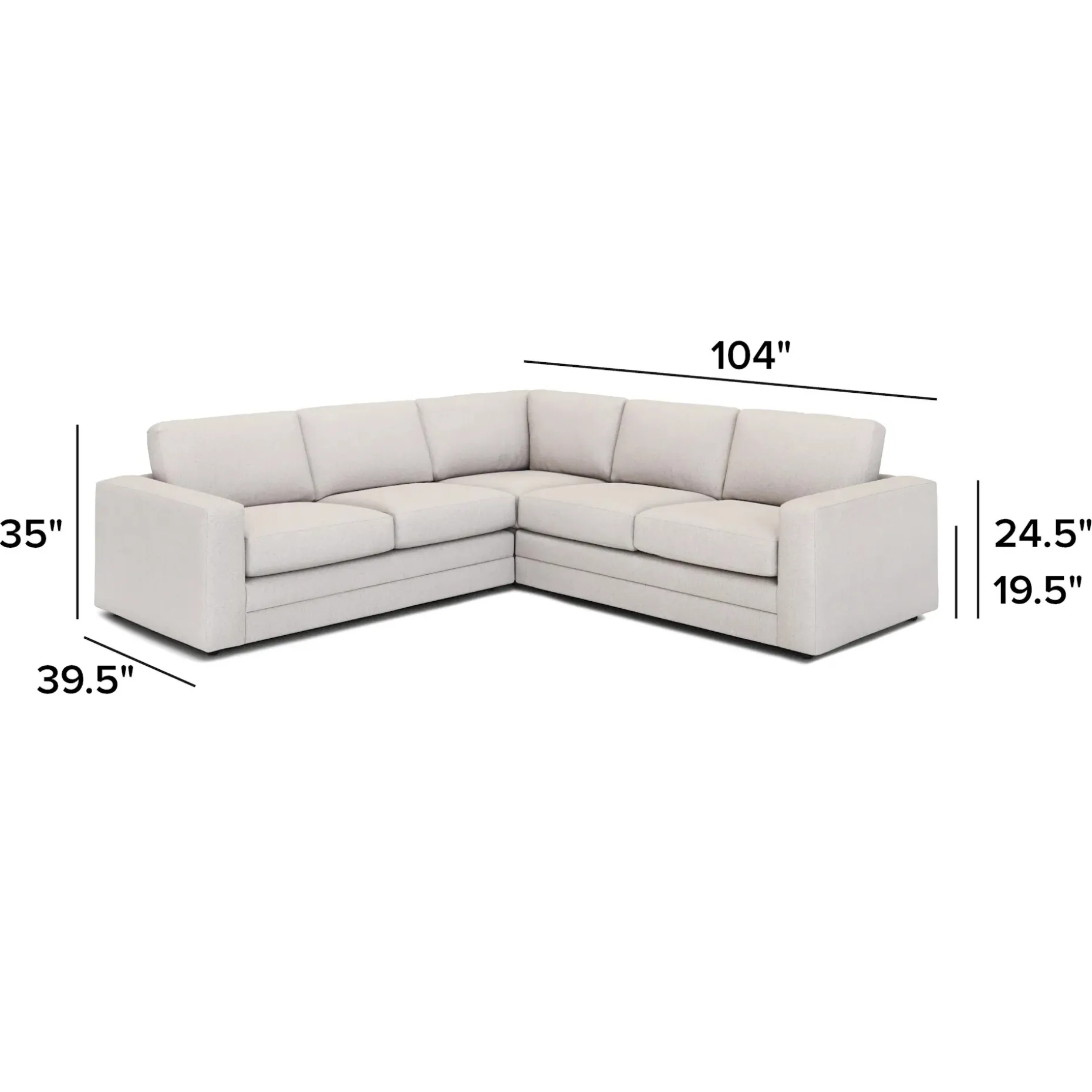 Riley 104" Corner Sectional - Napa White