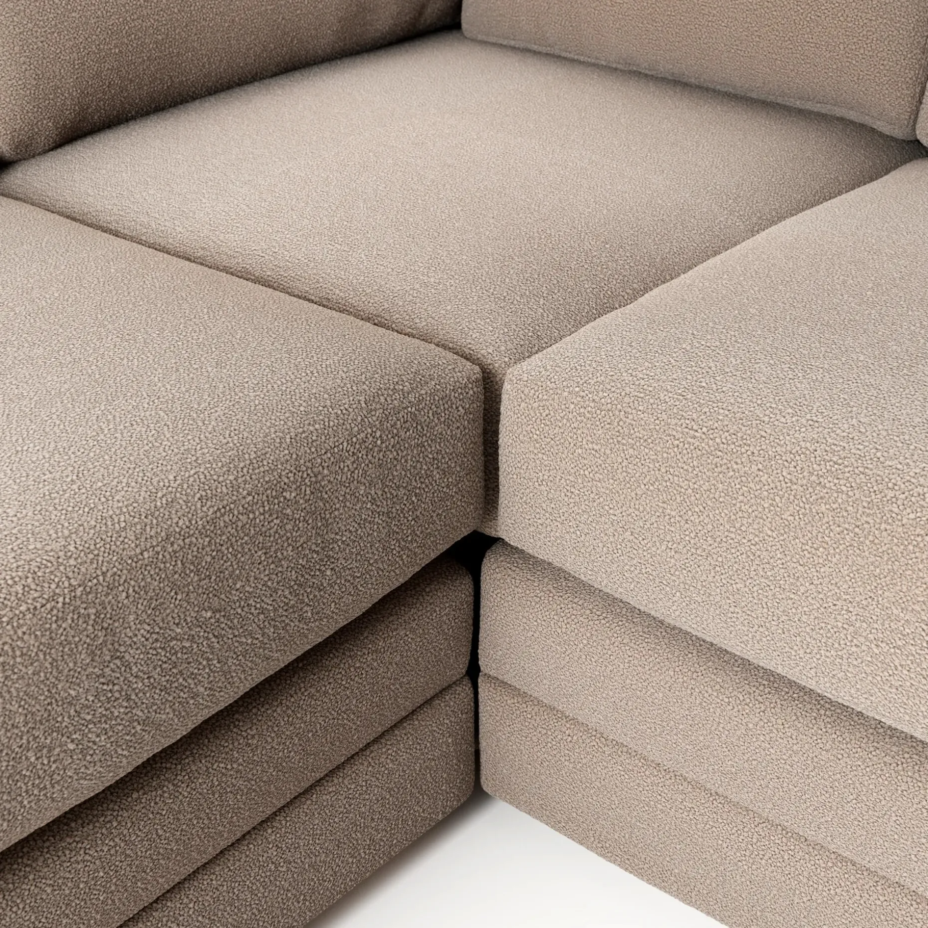 Riley 104" Corner Sectional - Sandstone Wool Bouclé
