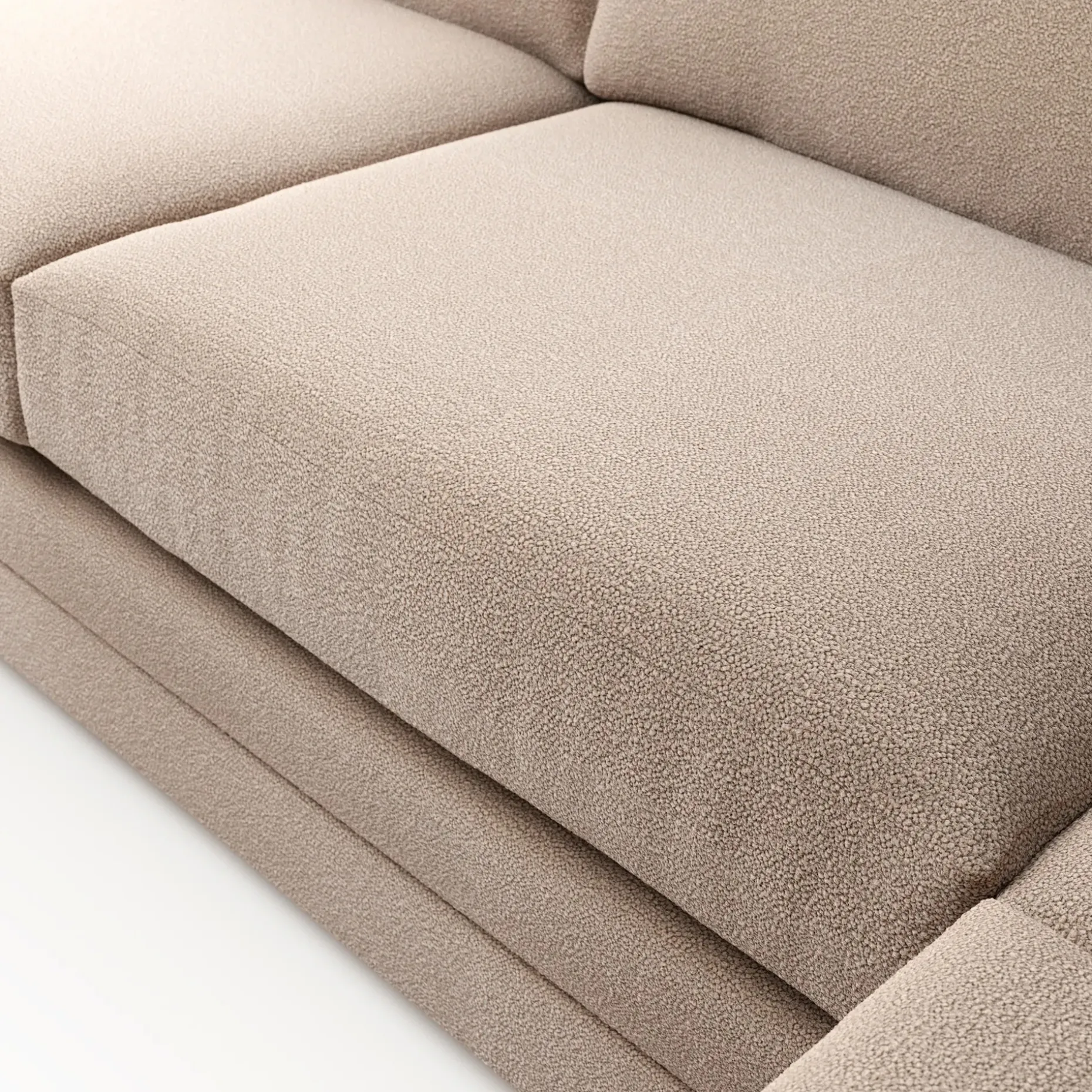 Riley 114" Corner Sectional - Sandstone Wool Bouclé