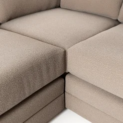 Riley 114" Corner Sectional - Sandstone Wool Bouclé