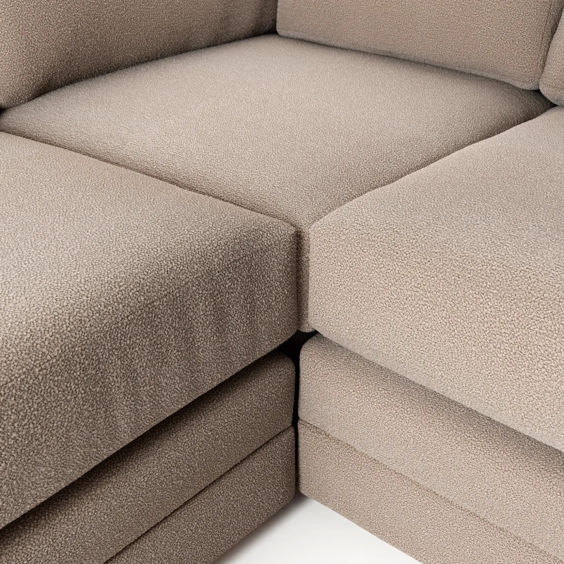 Riley 114" Corner Sectional - Sandstone Wool Bouclé