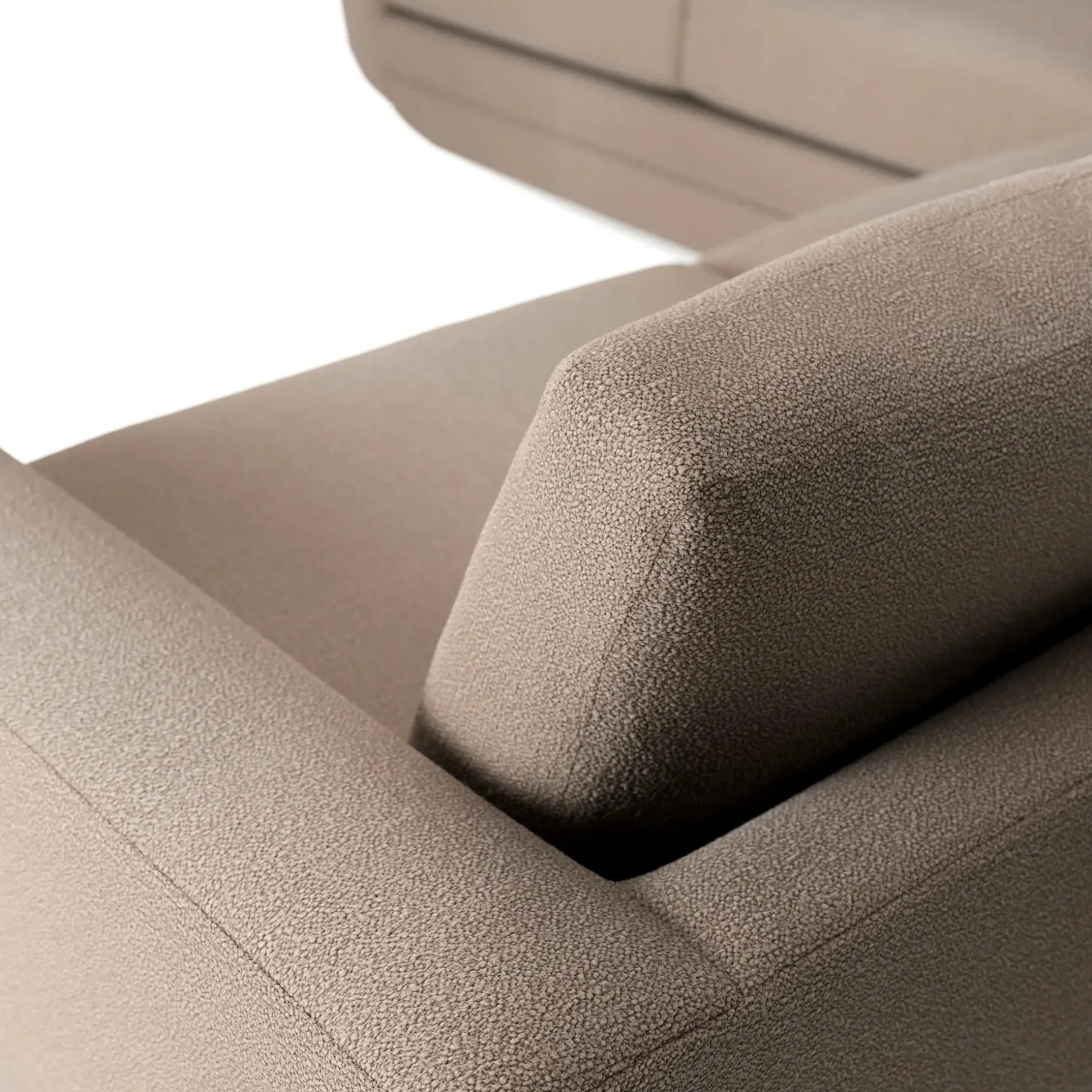Riley 114" Corner Sectional - Sandstone Wool Bouclé