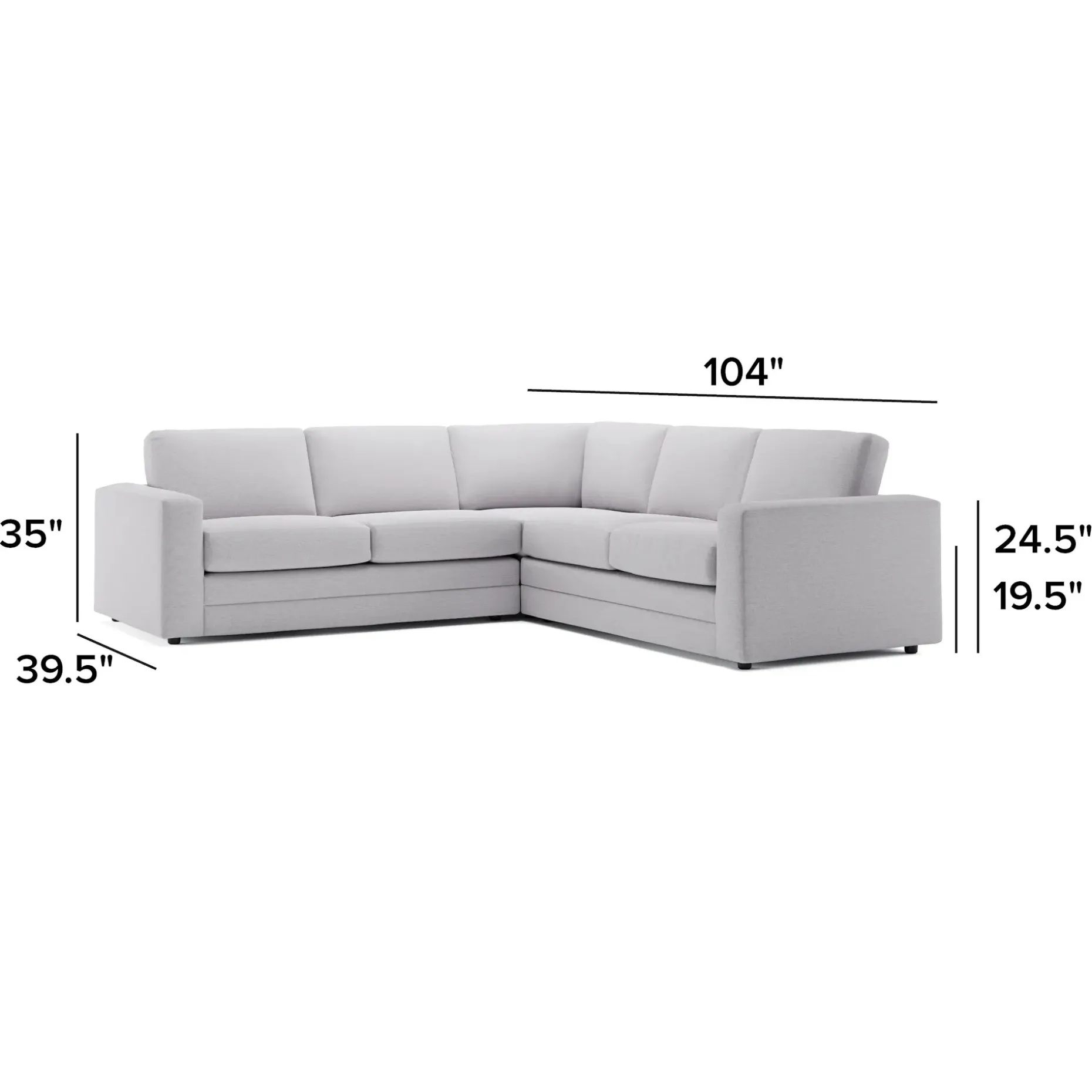 Riley 104" Corner Sectional - Silver Ivory