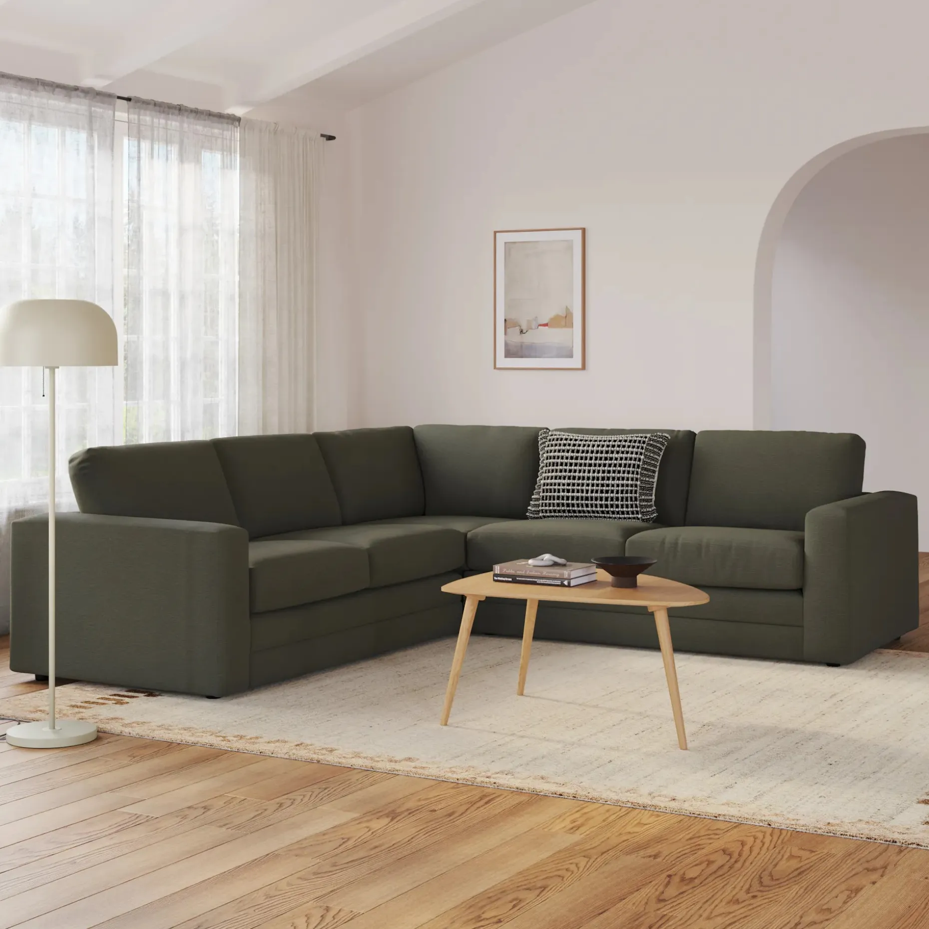 Riley 104" Corner Sectional - Silver Moss