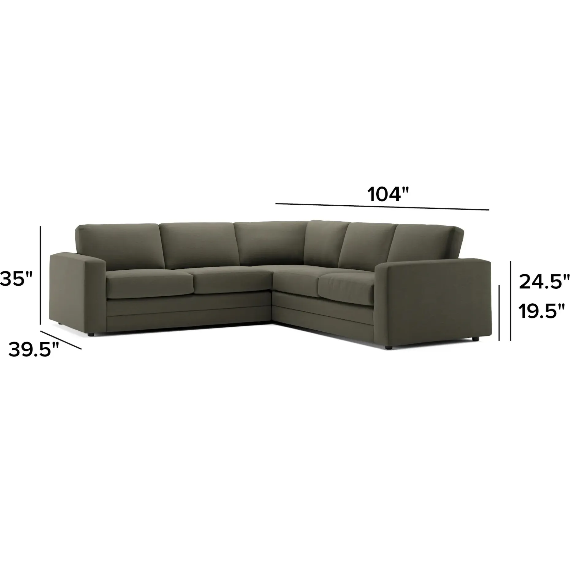 Riley 104" Corner Sectional - Silver Moss
