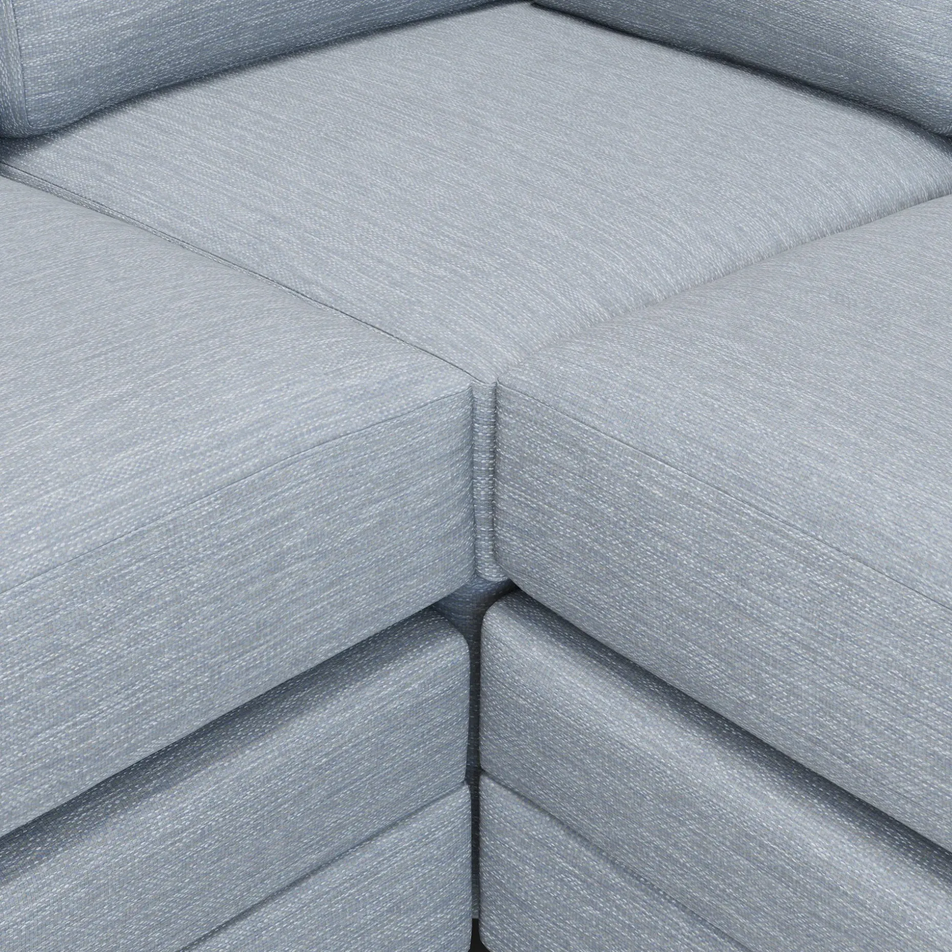 Riley 114" Corner Sectional - Silver Light Blue