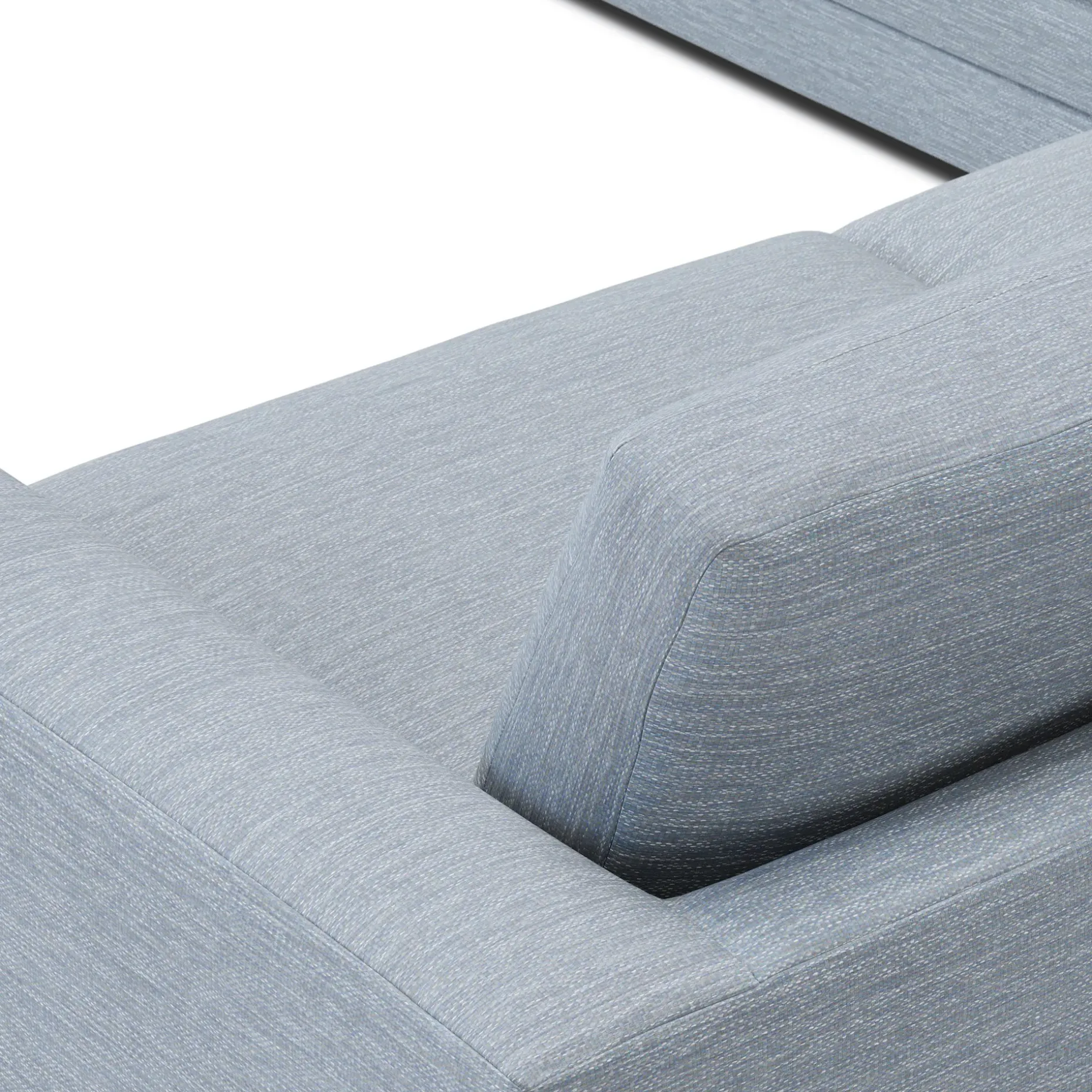 Riley 114" Corner Sectional - Silver Light Blue