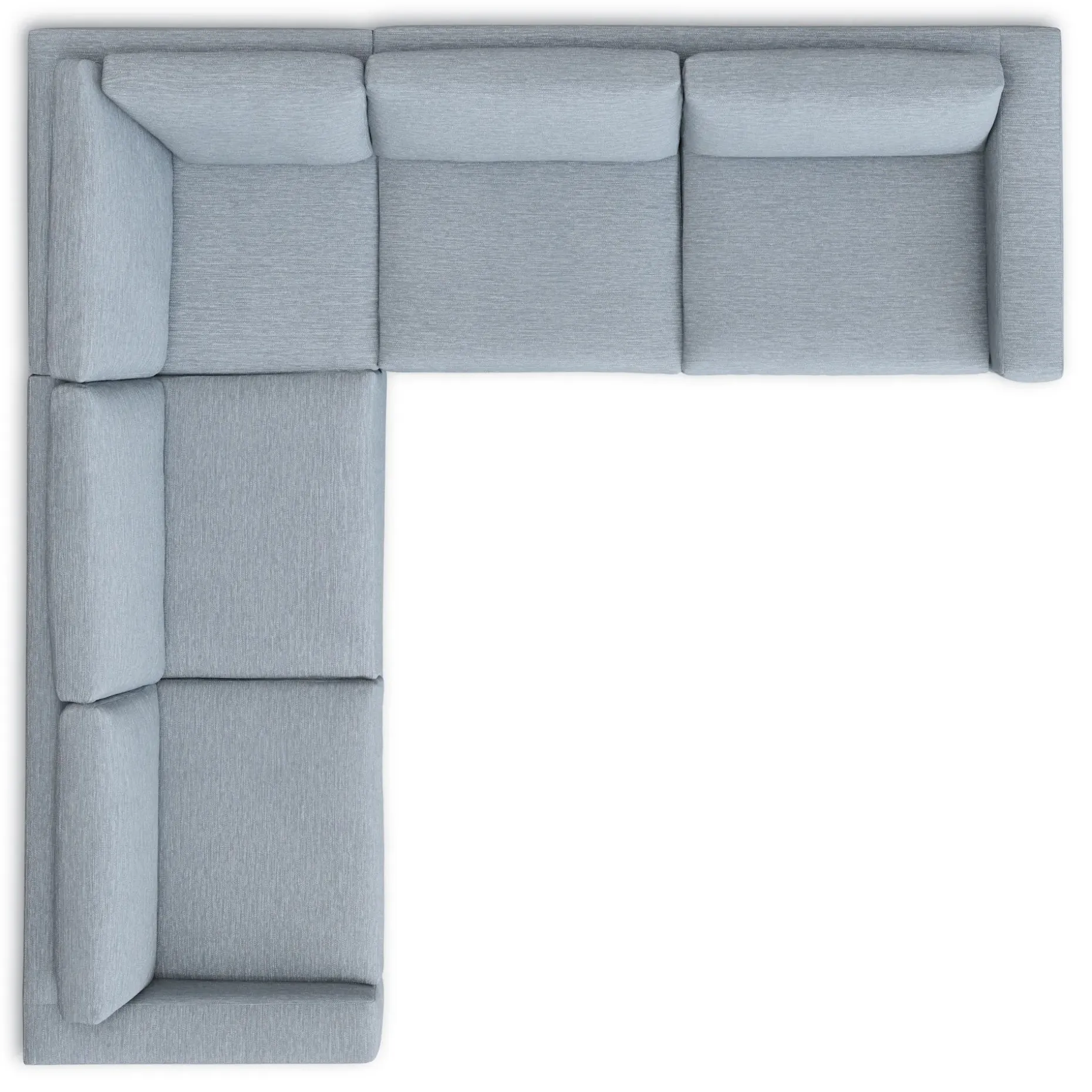 Riley 114" Corner Sectional - Silver Light Blue