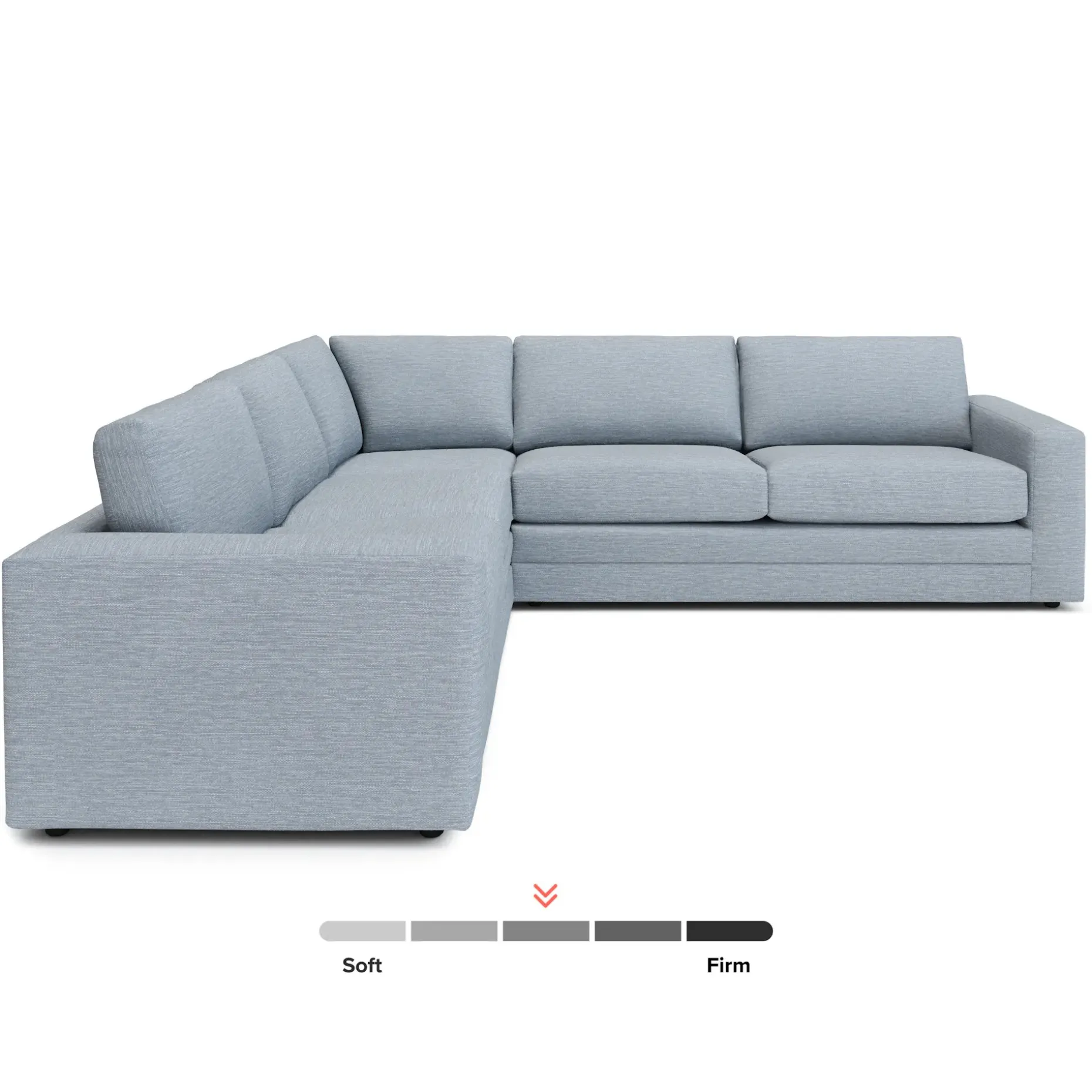 Riley 114" Corner Sectional - Silver Light Blue