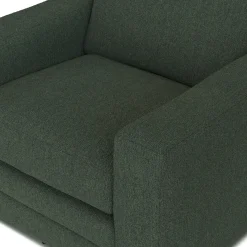 Riley 42" Grand Swivel Chair - Green Wool Bouclé
