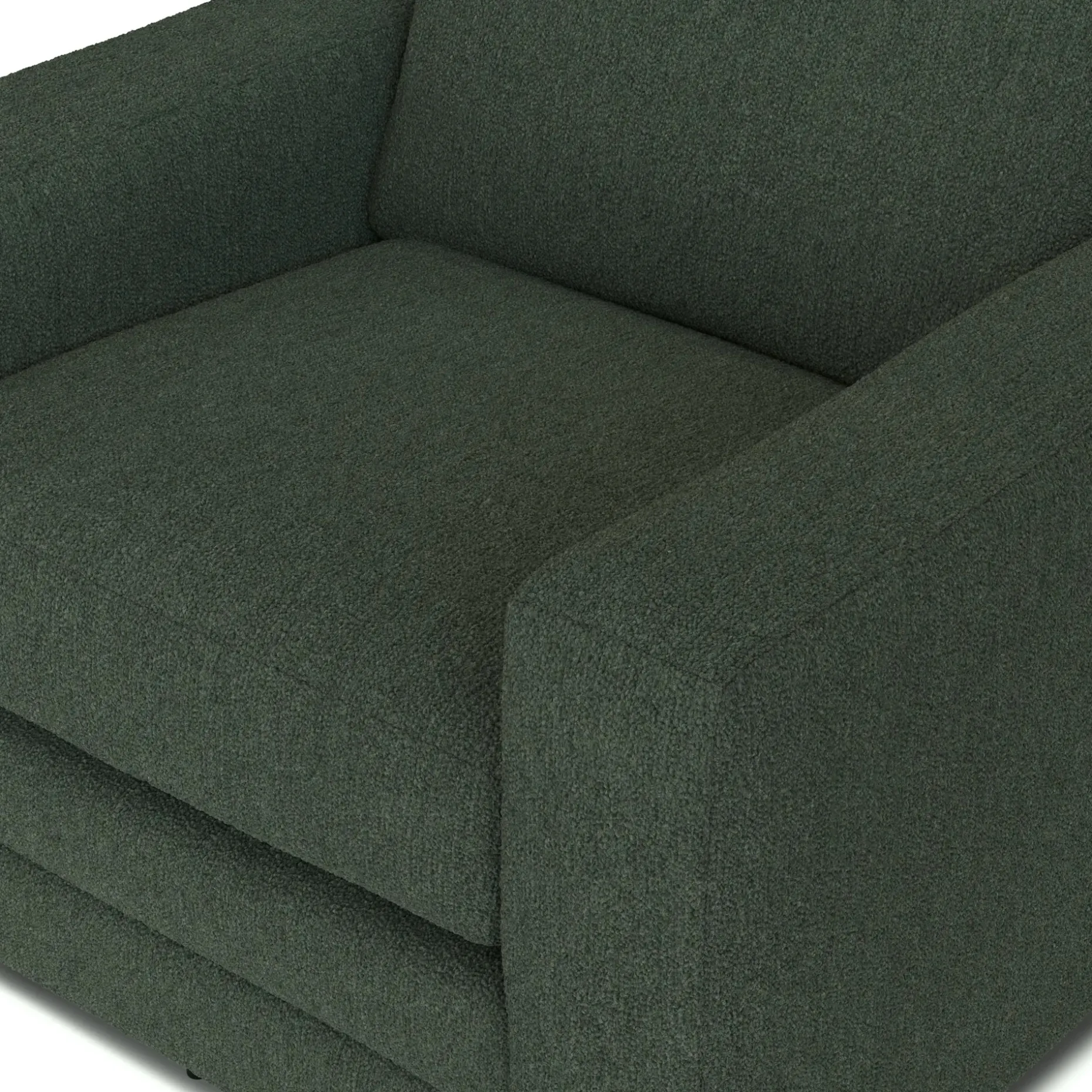 Riley 42" Grand Swivel Chair - Green Wool Bouclé