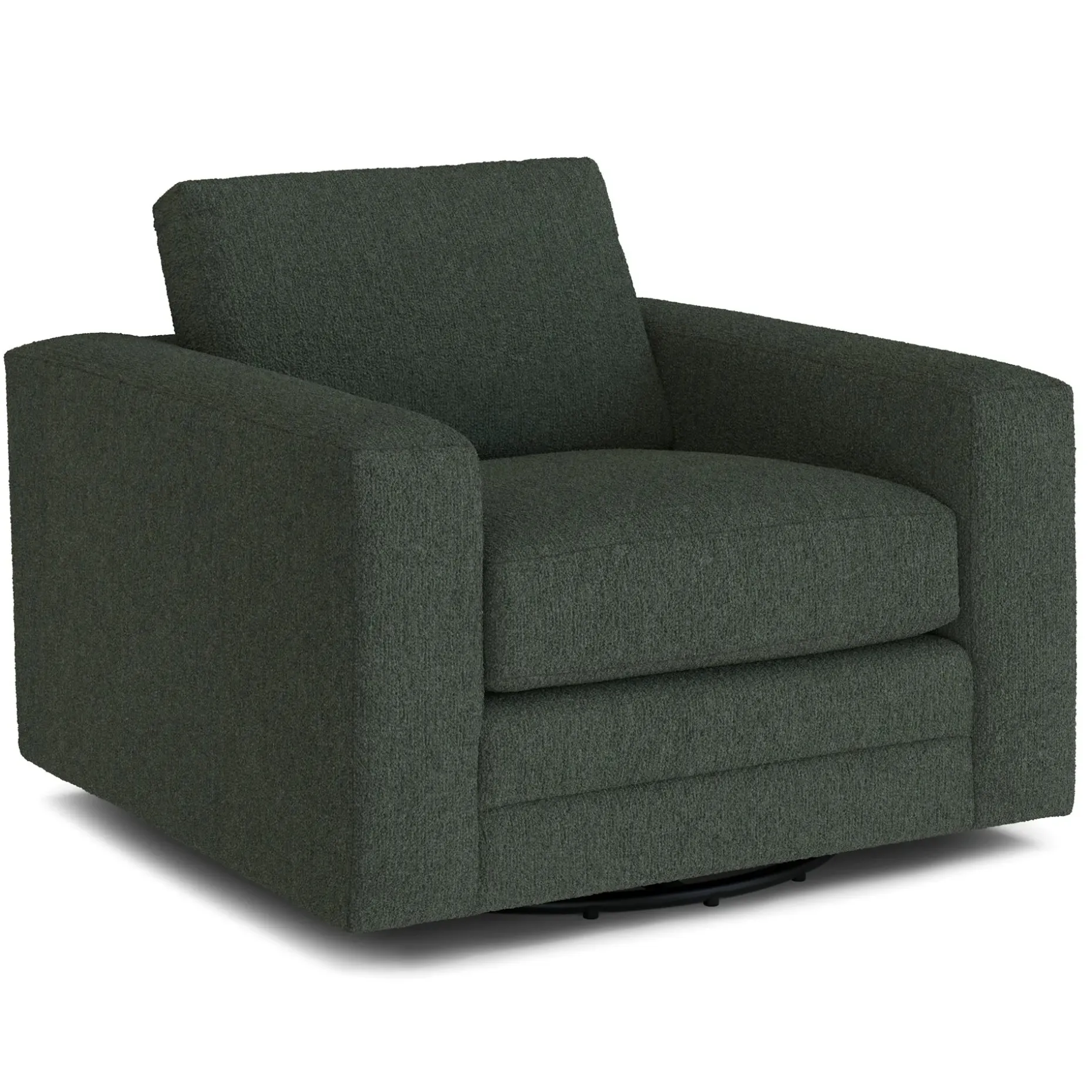 Riley 42" Grand Swivel Chair - Green Wool Bouclé