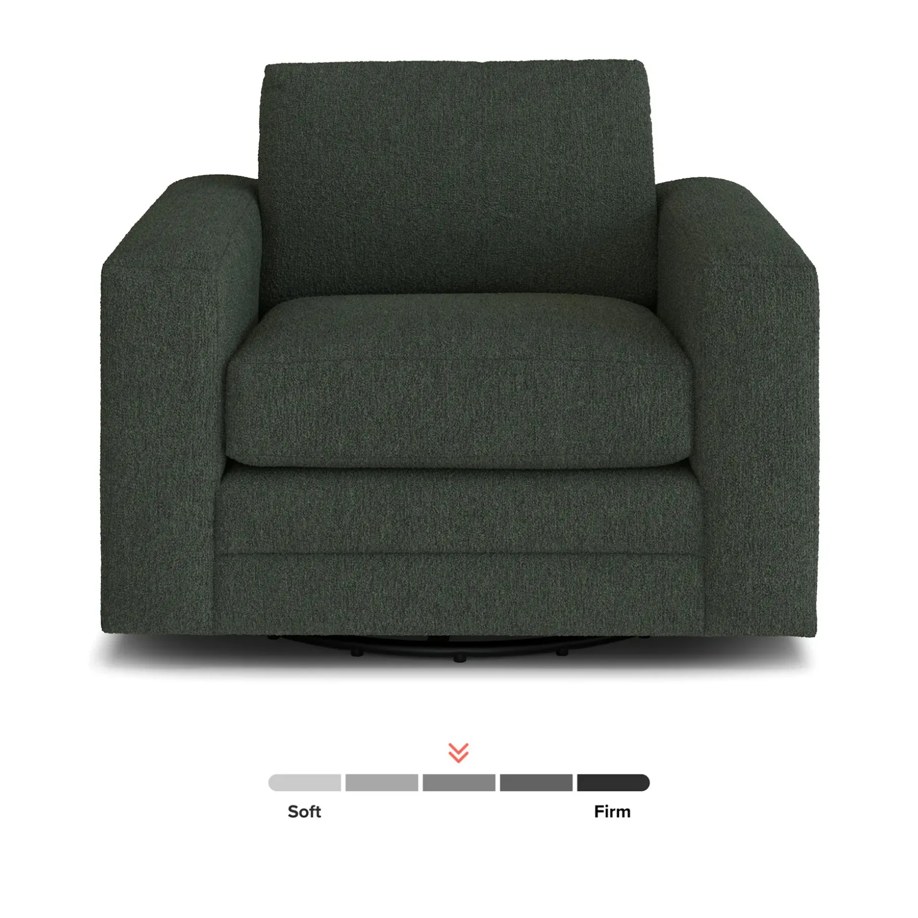 Riley 42" Grand Swivel Chair - Green Wool Bouclé