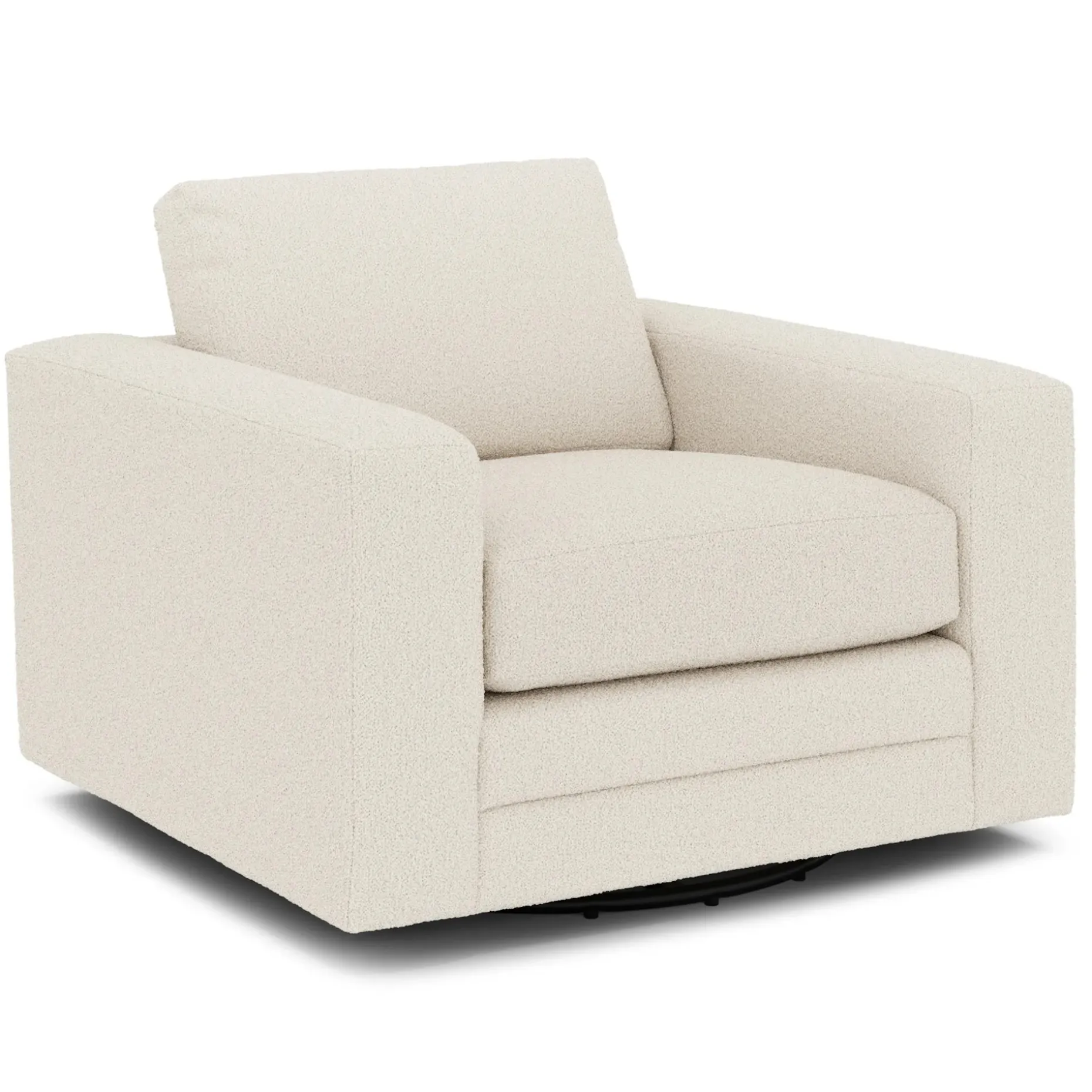 Riley 42" Grand Swivel Chair - Ivory Wool Bouclé