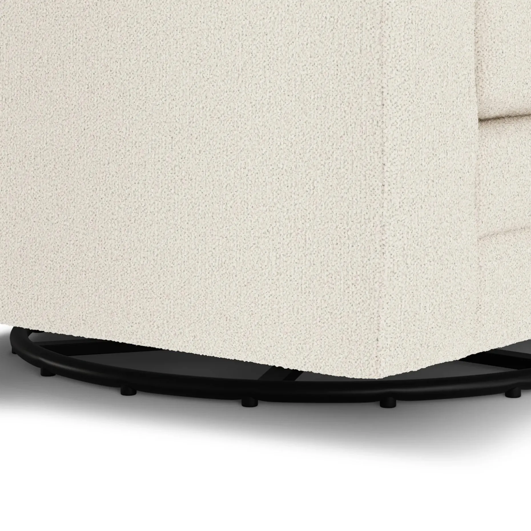 Riley 42" Grand Swivel Chair - Ivory Wool Bouclé