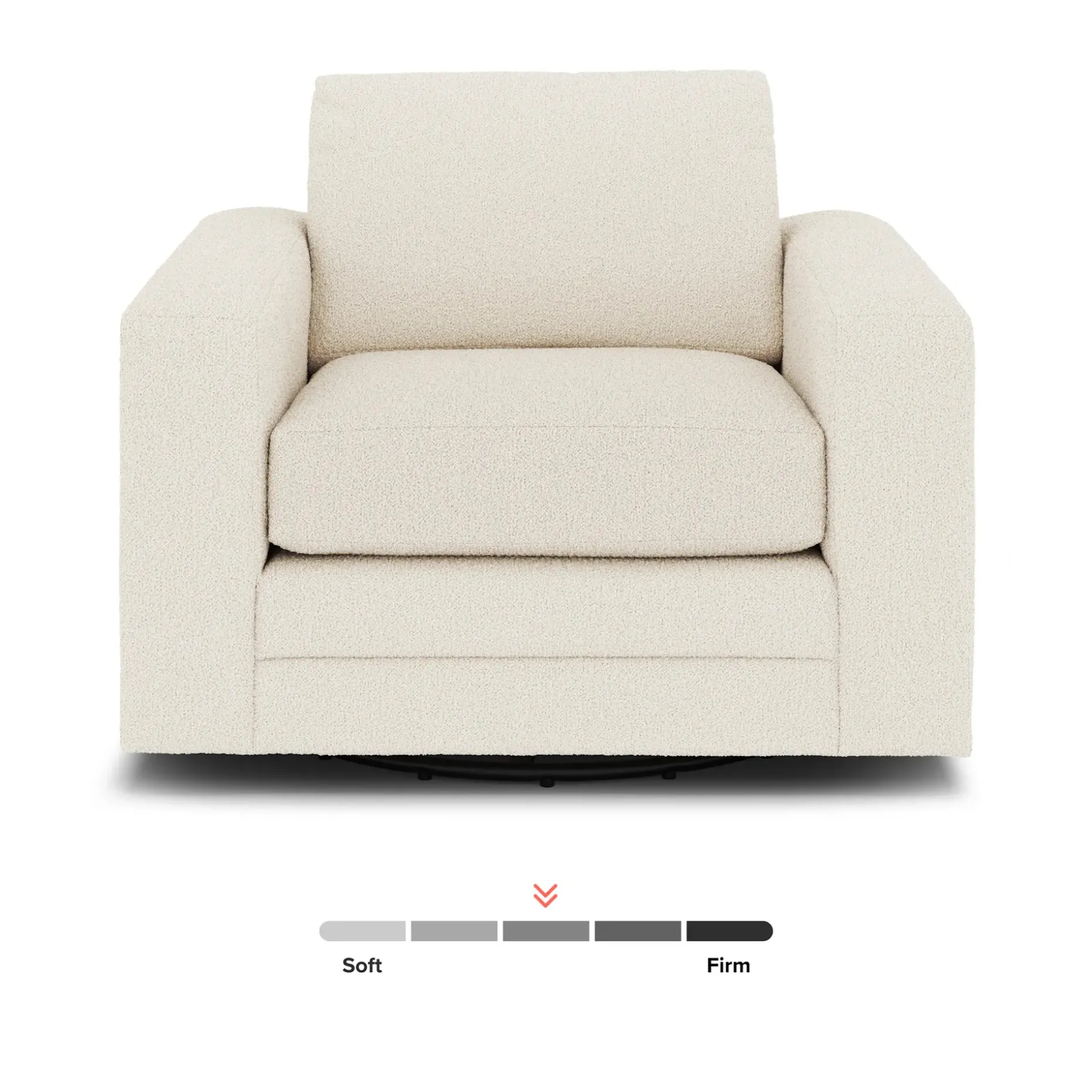 Riley 42" Grand Swivel Chair - Ivory Wool Bouclé
