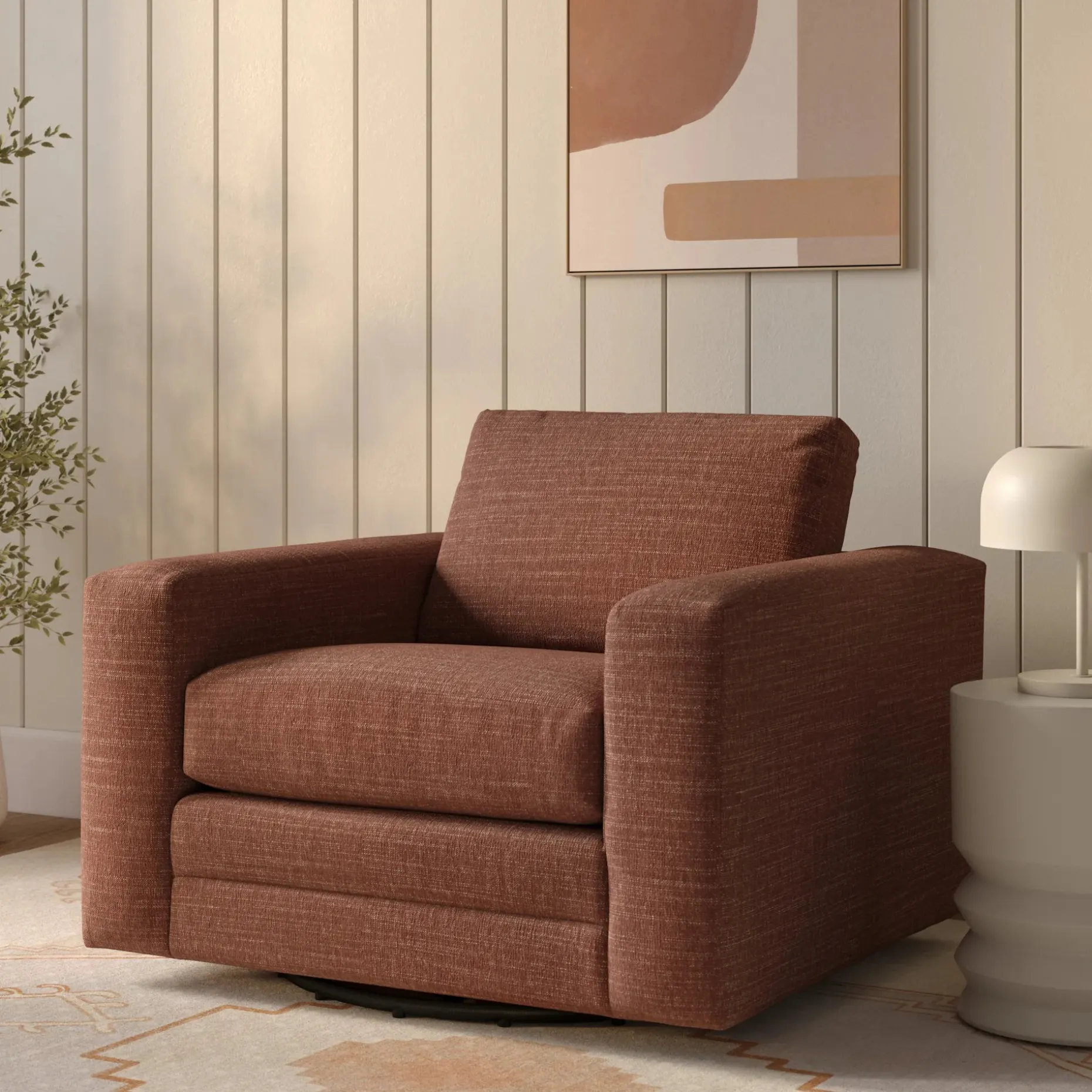 Riley 42" Grand Swivel Chair - Napa Rust