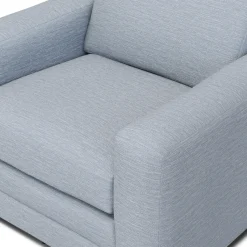 Riley 42" Grand Swivel Chair - Silver Light Blue