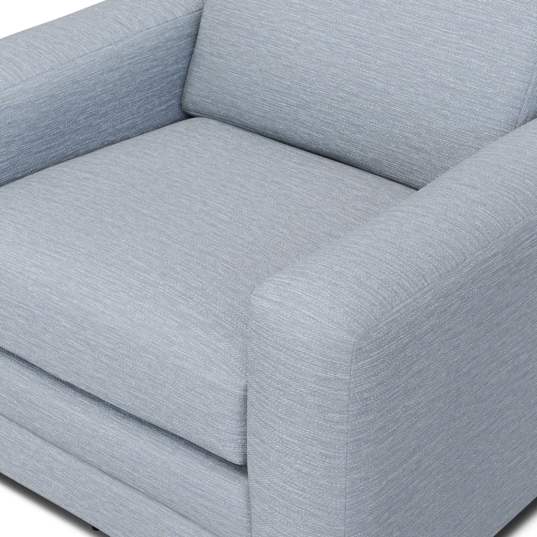 Riley 42" Grand Swivel Chair - Silver Light Blue