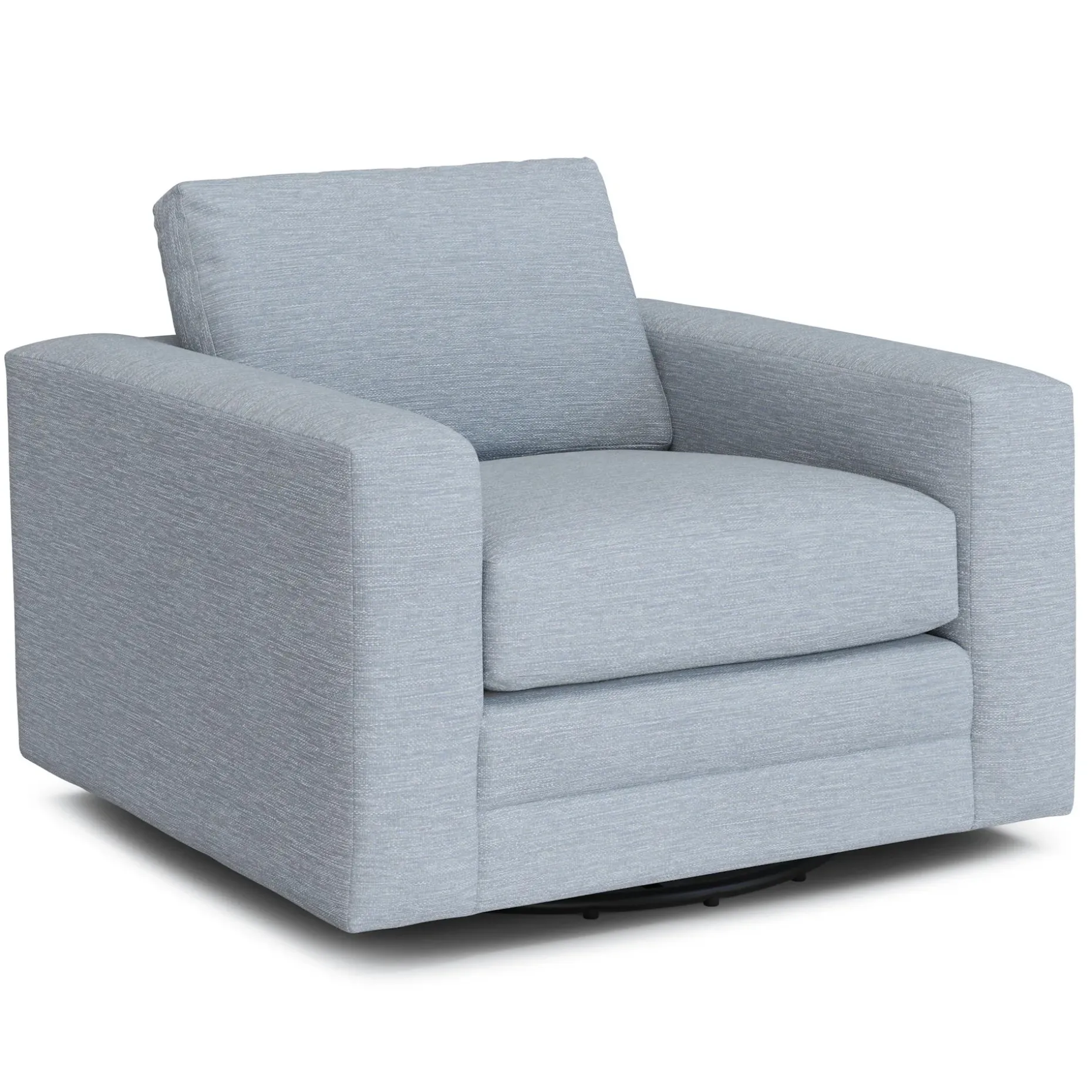 Riley 42" Grand Swivel Chair - Silver Light Blue